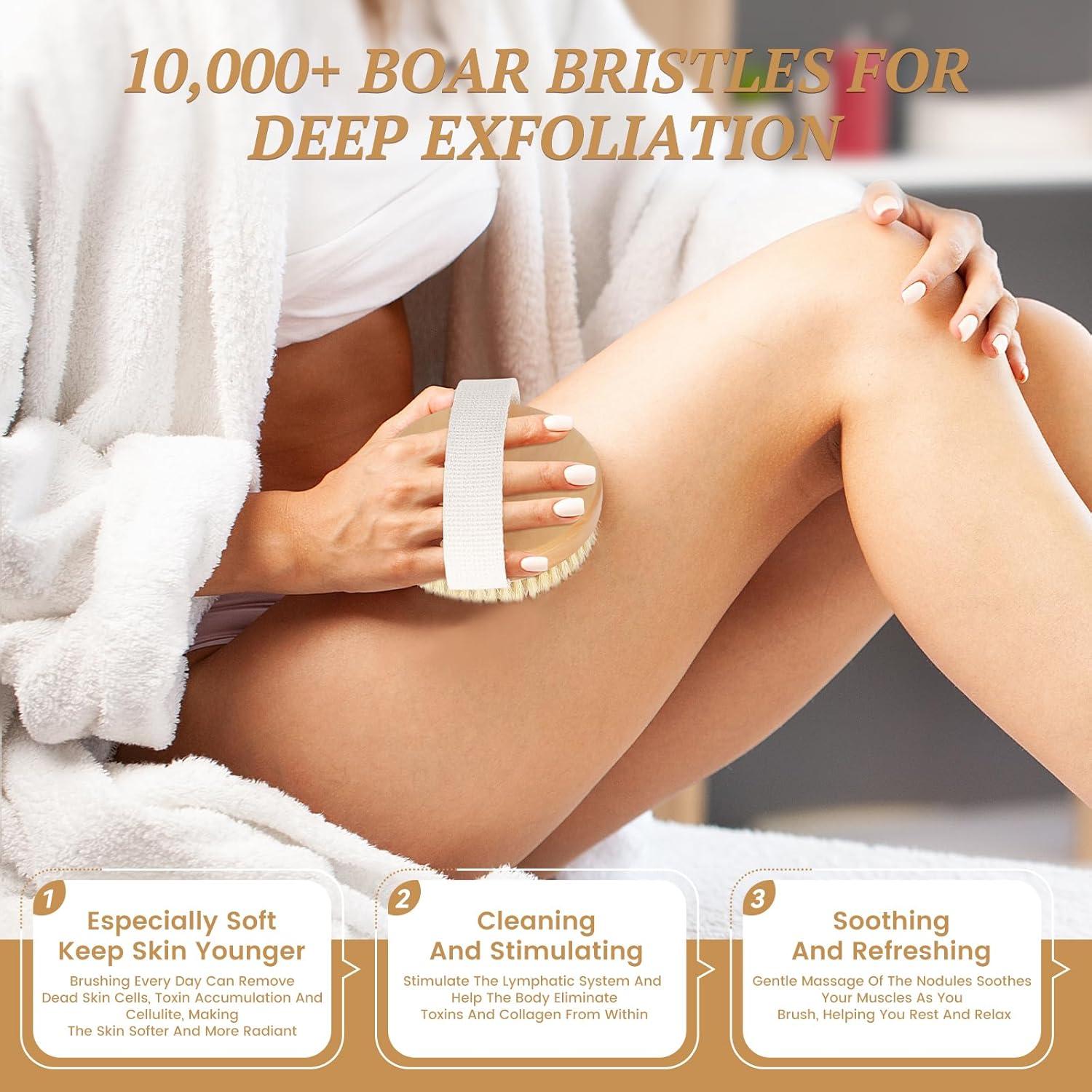 Juego de 2 Cepillos Corporales Secos DEBETOOL - Exfoliación y Drenaje Linfático