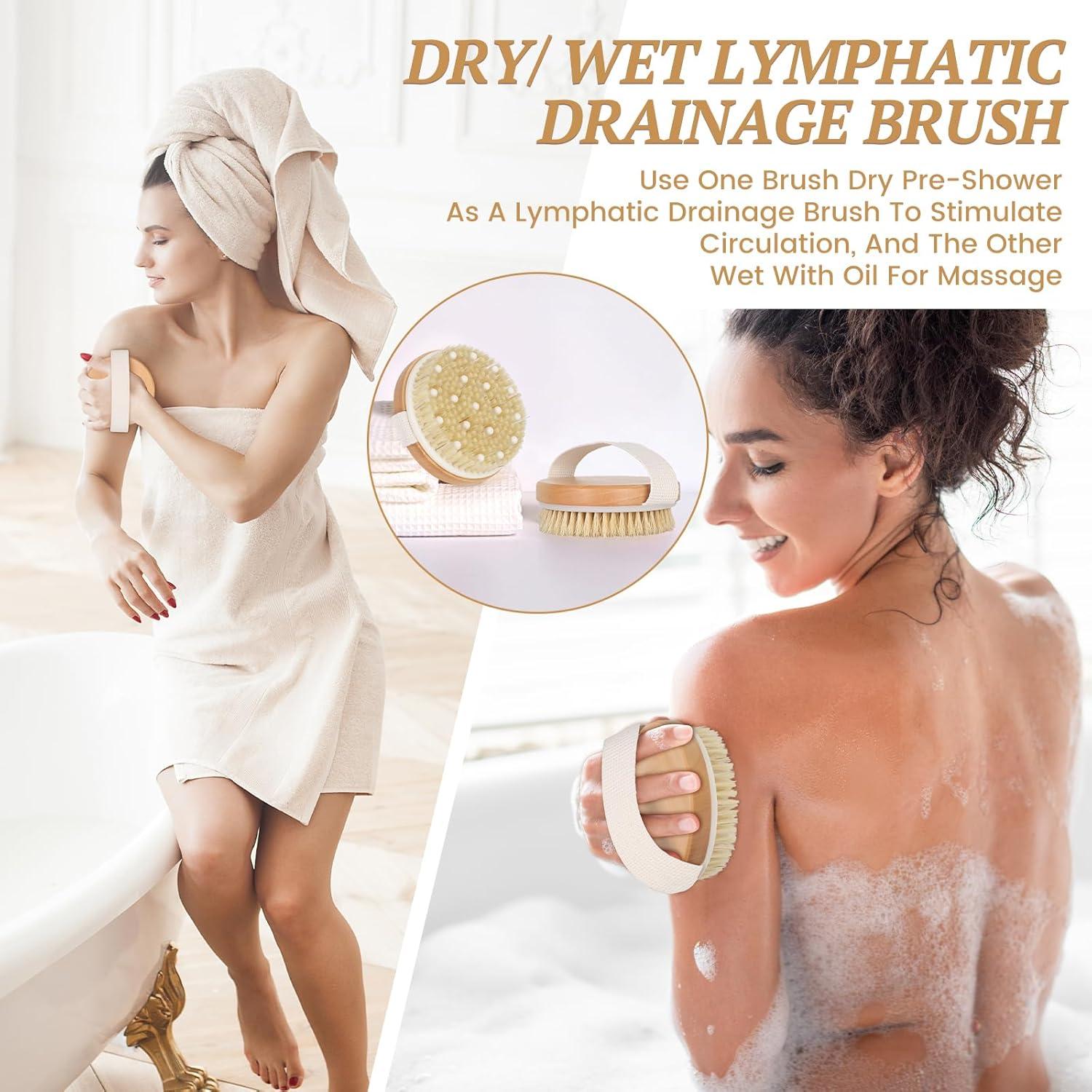 Juego de 2 Cepillos Corporales Secos DEBETOOL - Exfoliación y Drenaje Linfático