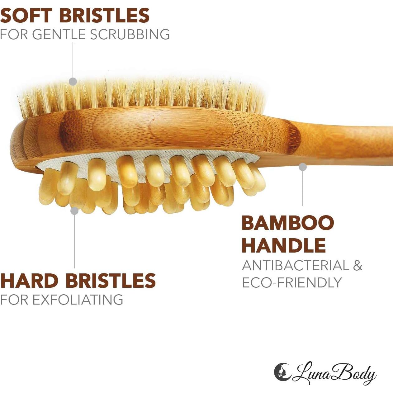 Cepillo Corporal de Bambú LunaBody - Exfoliación y Masaje 40.64 cm