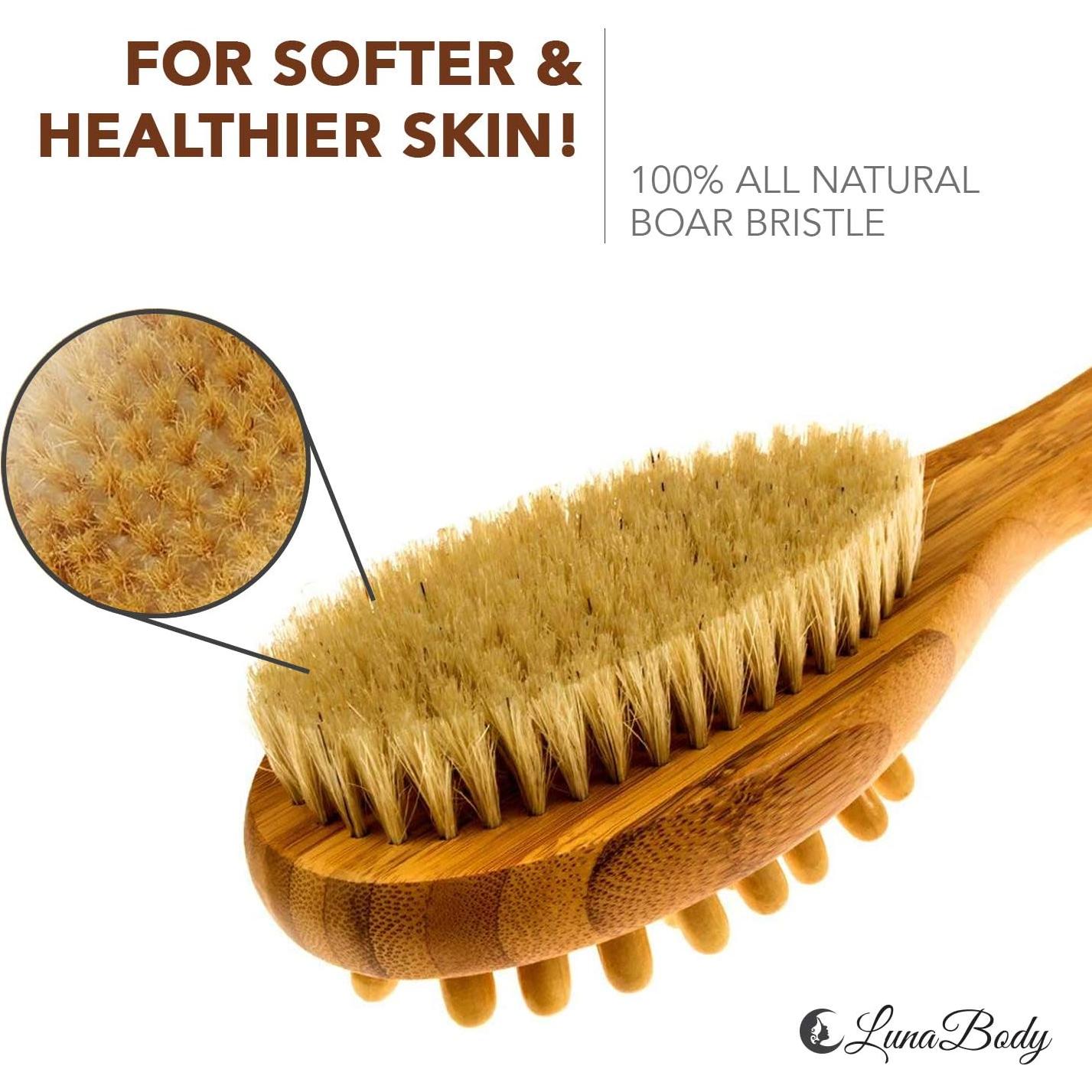 Cepillo Corporal de Bambú LunaBody - Exfoliación y Masaje 40.64 cm