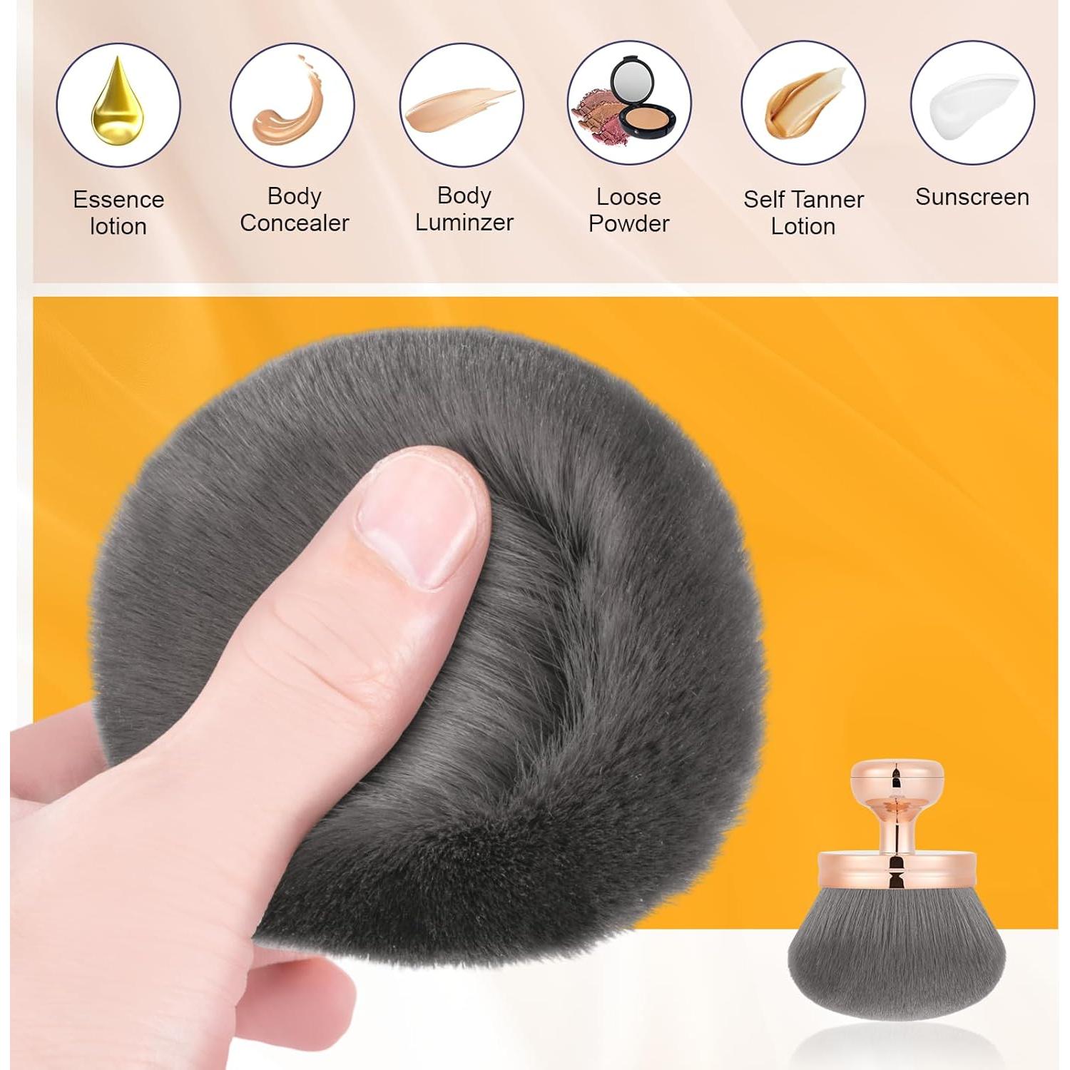 Brocha de Maquillaje Corporal Yoseng 74mm Vegana con Funda