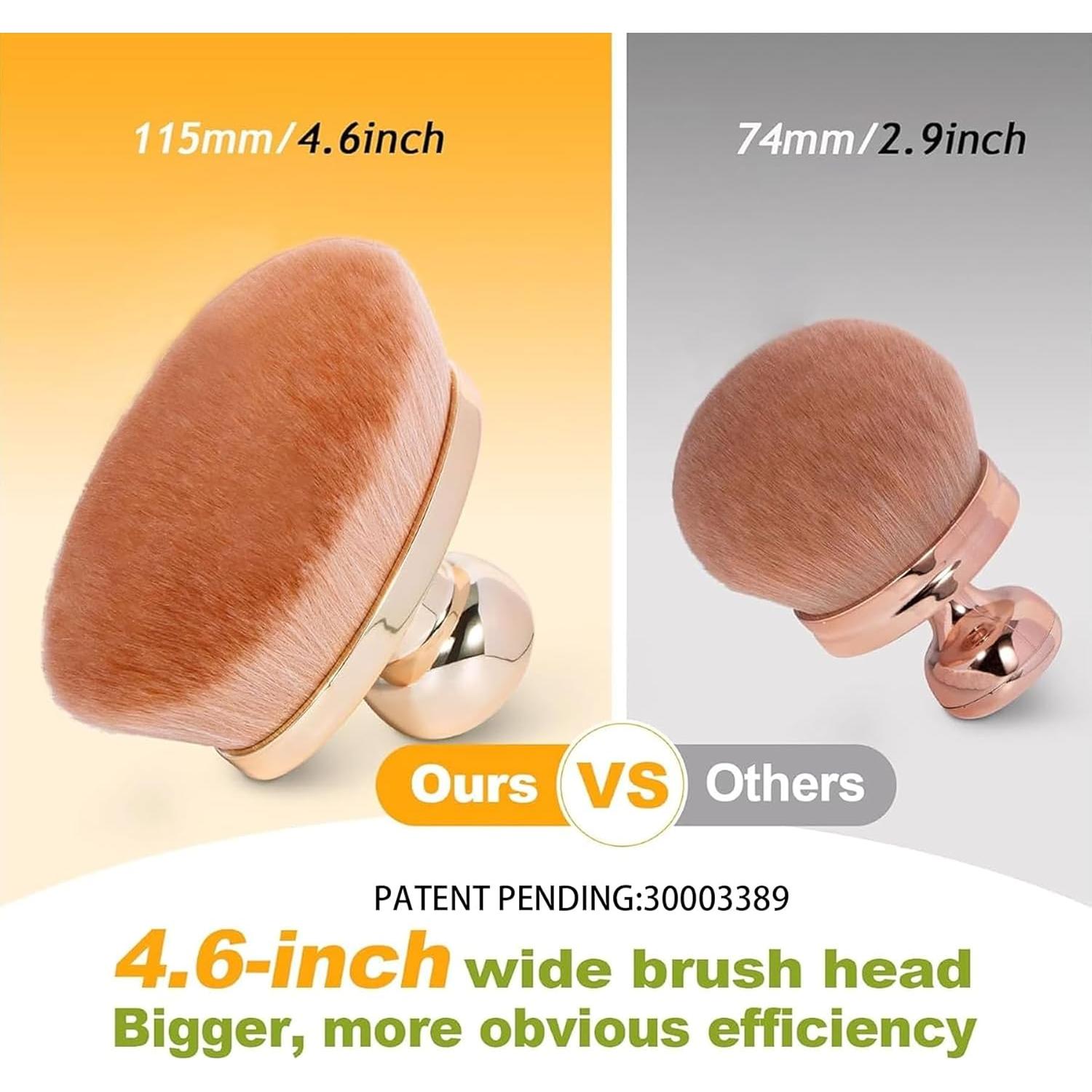 Brocha Corporal Extra Grande Yoseng 115mm Vegana para Autobronceador
