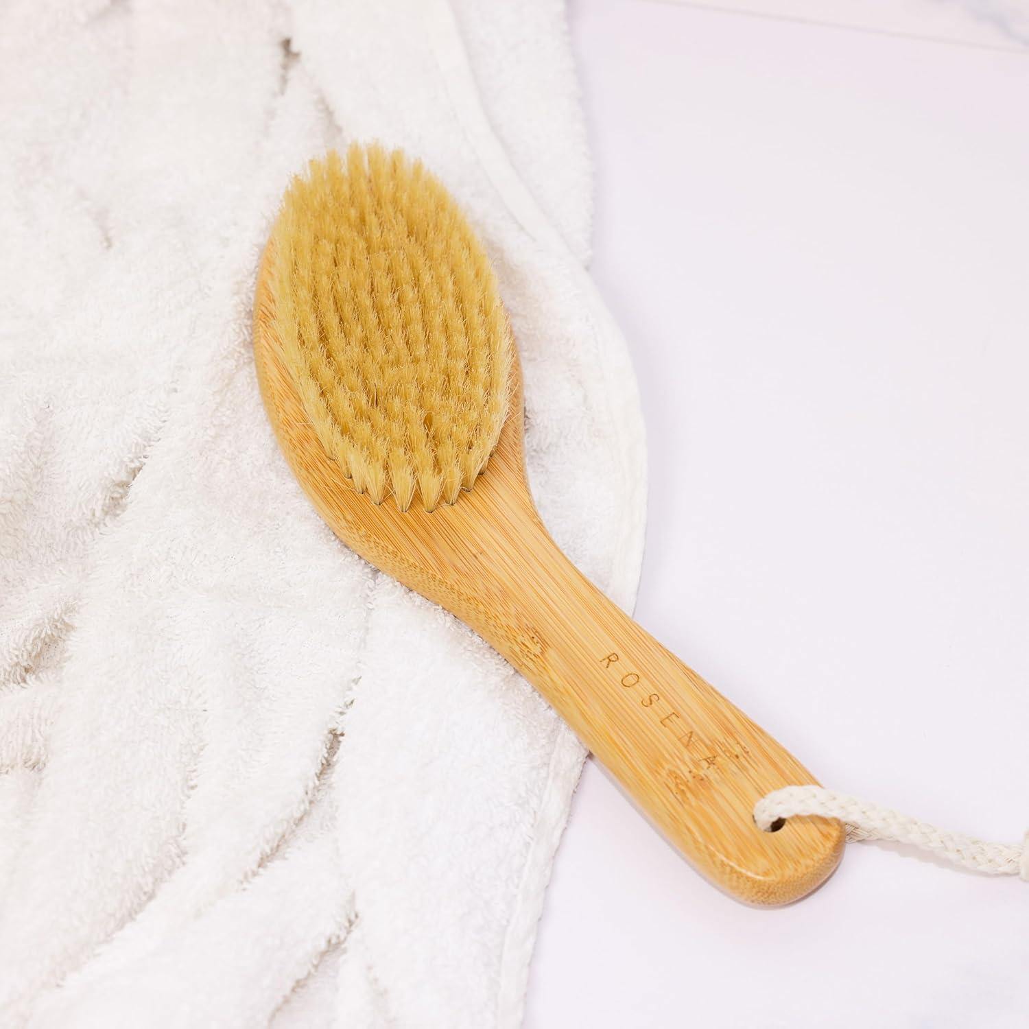 Cepillo Corporal Ergonómico Rosena - Exfoliación Natural con Cerda de Jabalí