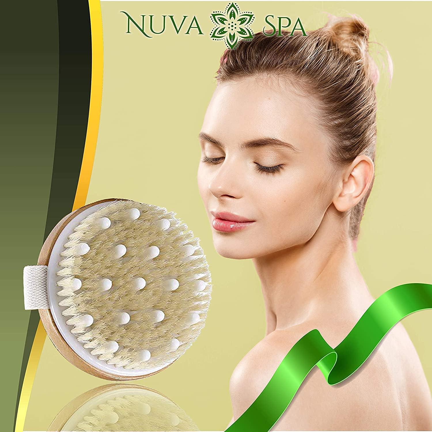 Cepillo Corporal de Bambú Nuva Spa - Exfoliante y Drenaje Linfático