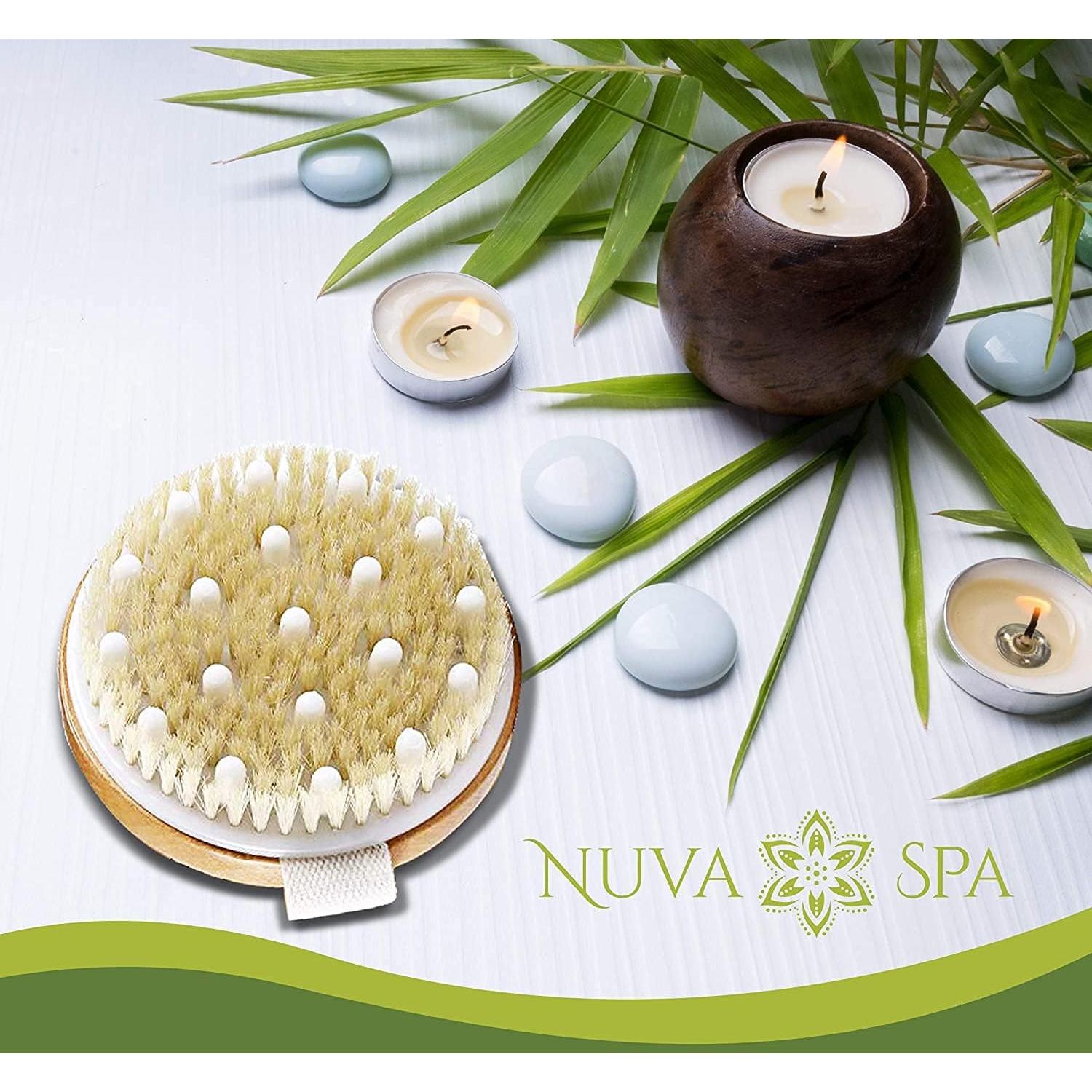 Cepillo Corporal de Bambú Nuva Spa - Exfoliante y Drenaje Linfático