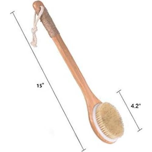 Cepillo de Cuerpo Seco Chikoni con Mango Largo de Madera 39.88 cm