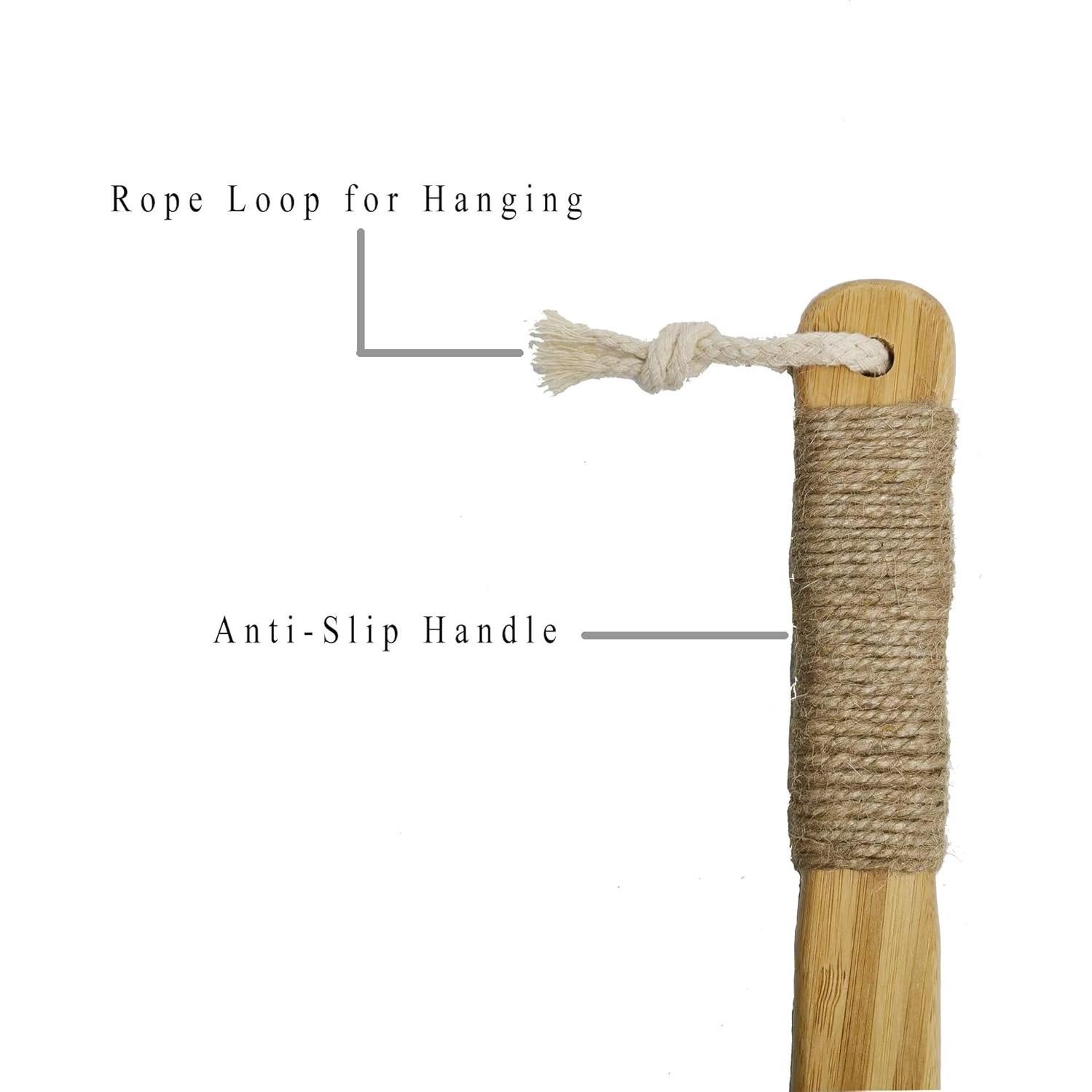 Cepillo de Cuerpo Seco Chikoni con Mango Largo de Madera 39.88 cm