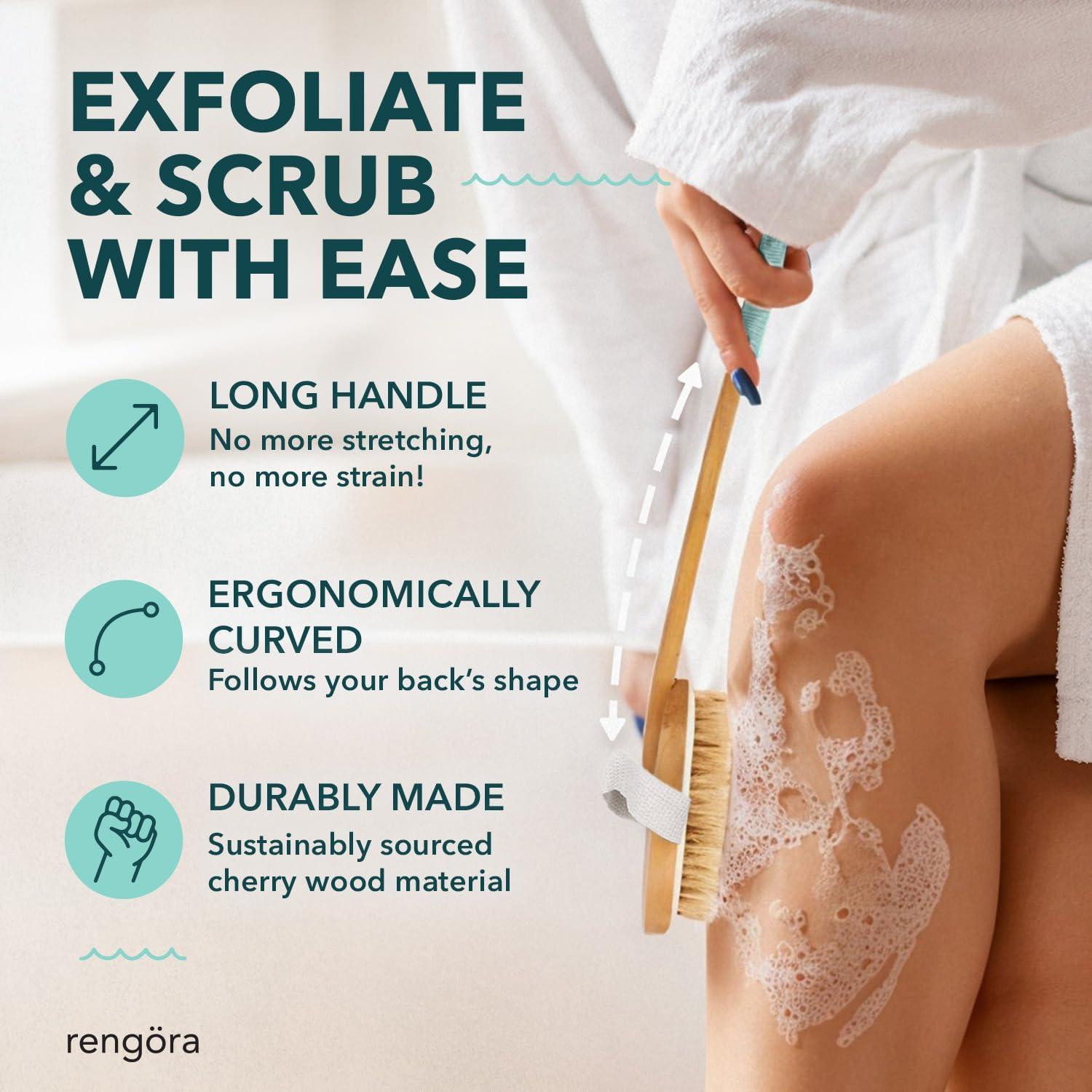 Cepillo de Espalda Rengöra con Mango Largo 45.72 cm - Exfoliación Suave