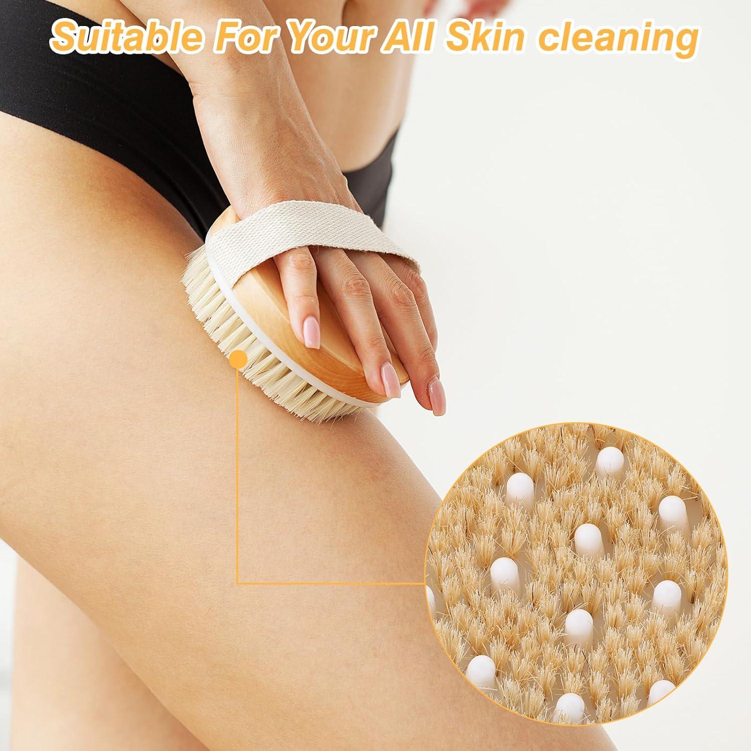 6 Cepillos Corporales de Cepillado Seco Wutfuooo - Exfoliación Natural