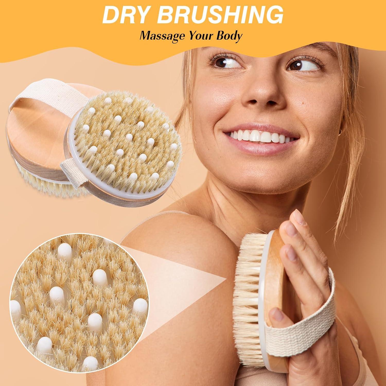 6 Cepillos Corporales de Cepillado Seco Wutfuooo - Exfoliación Natural