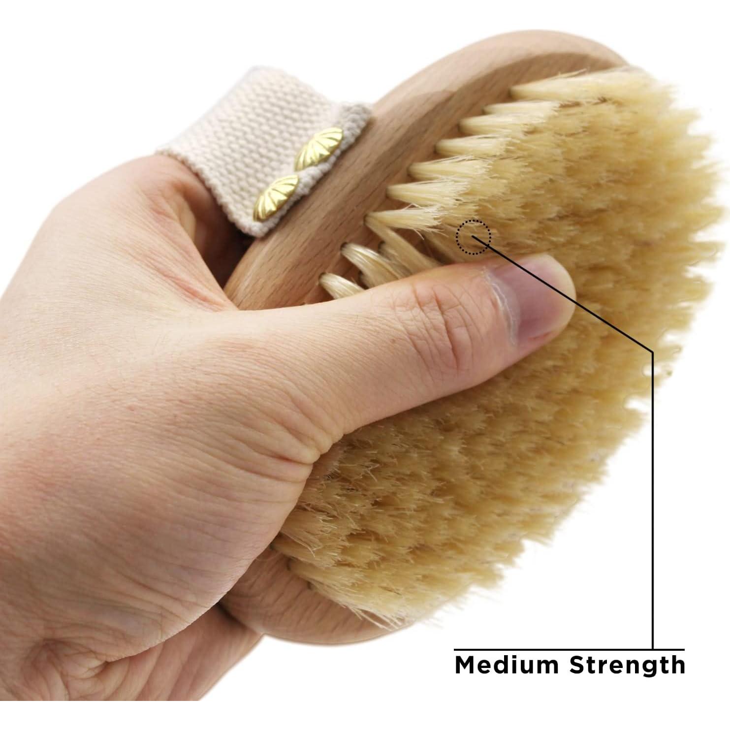 Cepillo Corporal Seco ICANdOIT - Cerdas de Jabalí Natural 14cm