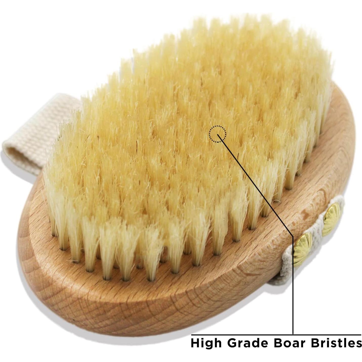 Cepillo Corporal Seco ICANdOIT - Cerdas de Jabalí Natural 14cm