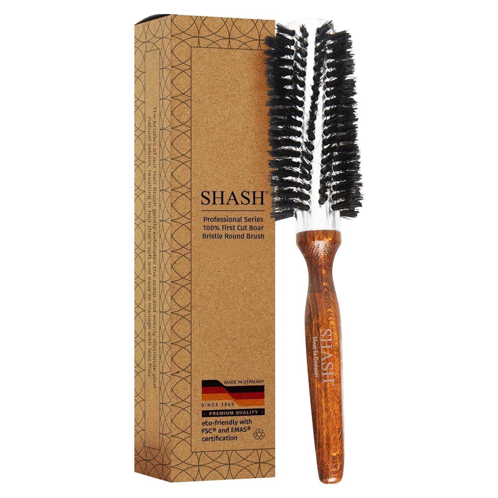 Cepillo Redondo de Cerda de Jabalí SHASH Pequeño - Volumen y Anti-Frizz