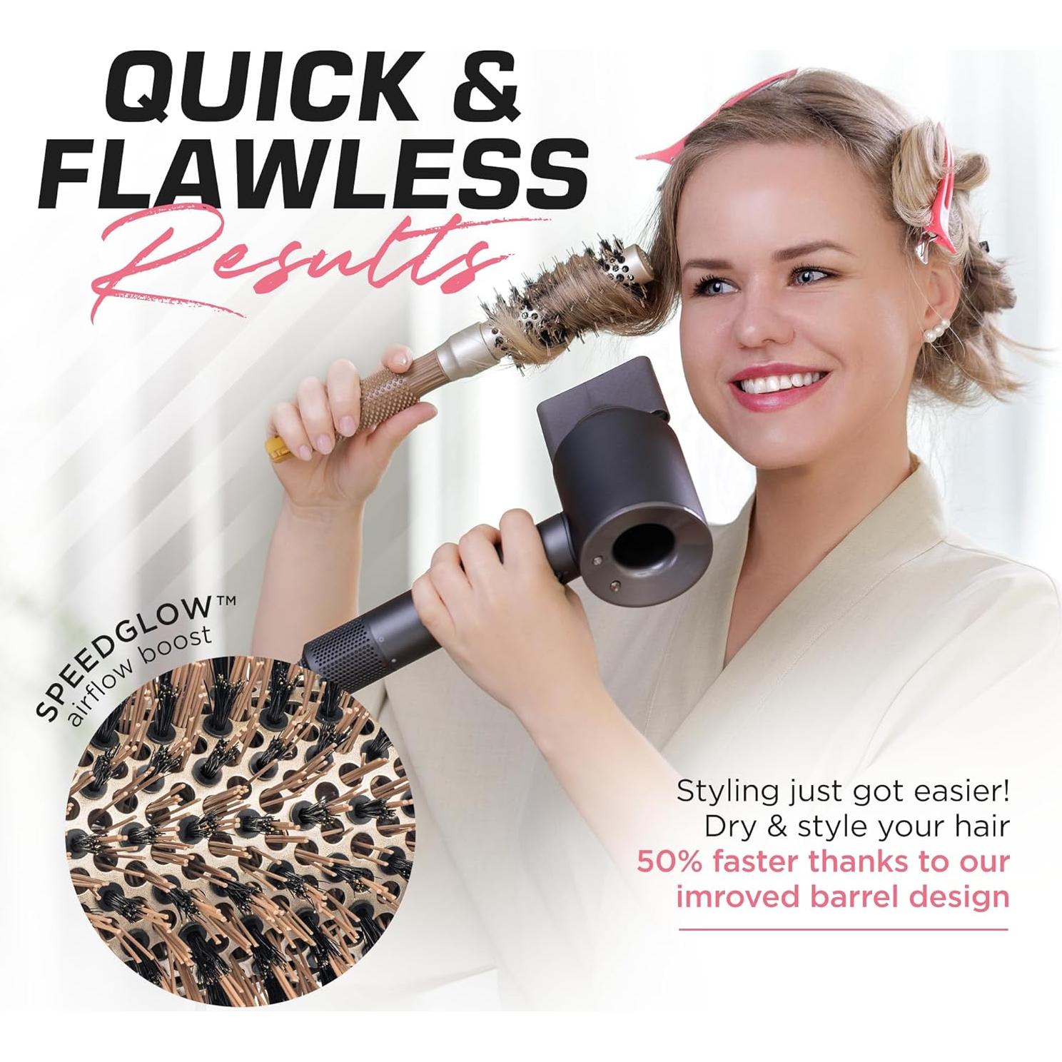 Cepillo Redondo Fagaci 25mm Cerda de Jabalí Nano Cerámica