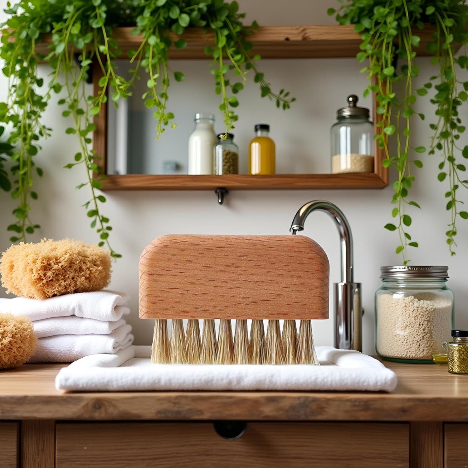 Cepillo de Uñas de Madera Qintreesify con Cerdas Naturales