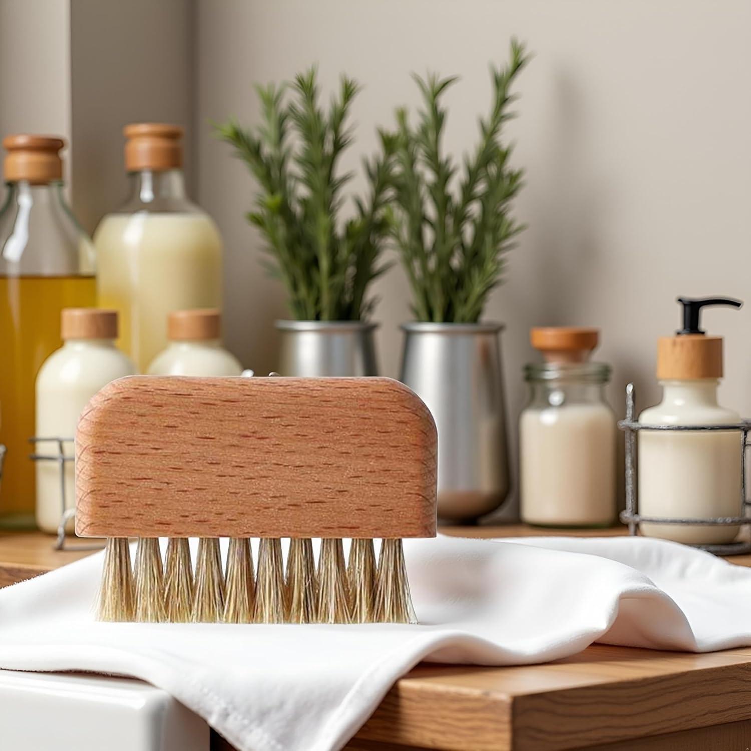 Cepillo de Uñas de Madera Qintreesify con Cerdas Naturales