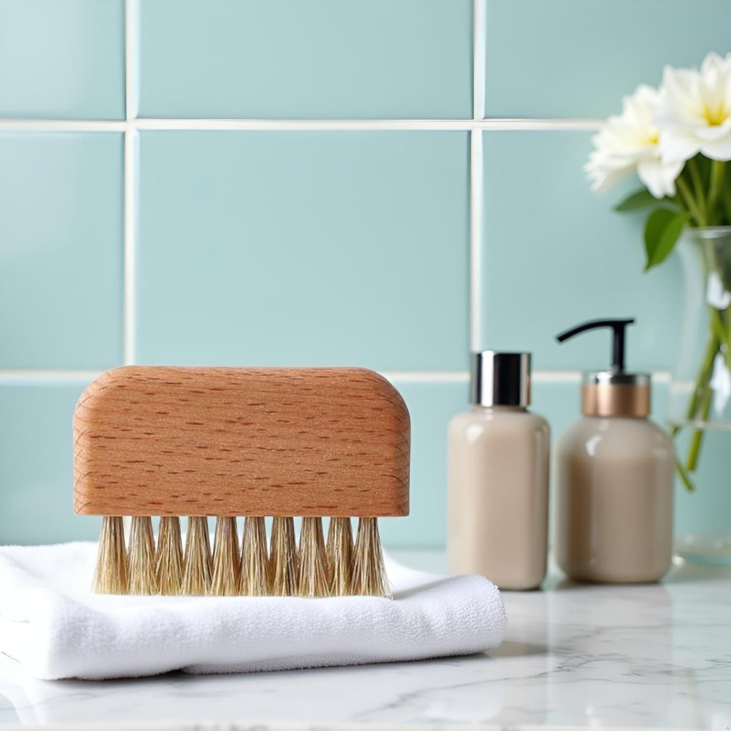 Cepillo de Uñas de Madera Qintreesify con Cerdas Naturales