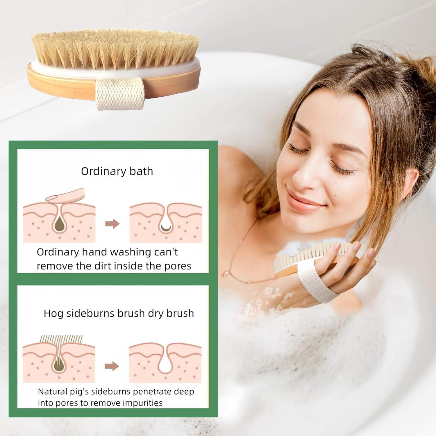 Cepillo Corporal Exfoliante QuZCarious - 4 Piezas de Bambú