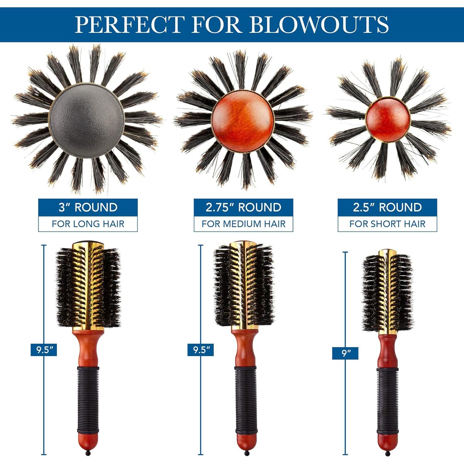 Cepillo Redondo Grande Cantor 3" (7.62 cm) Antiestático