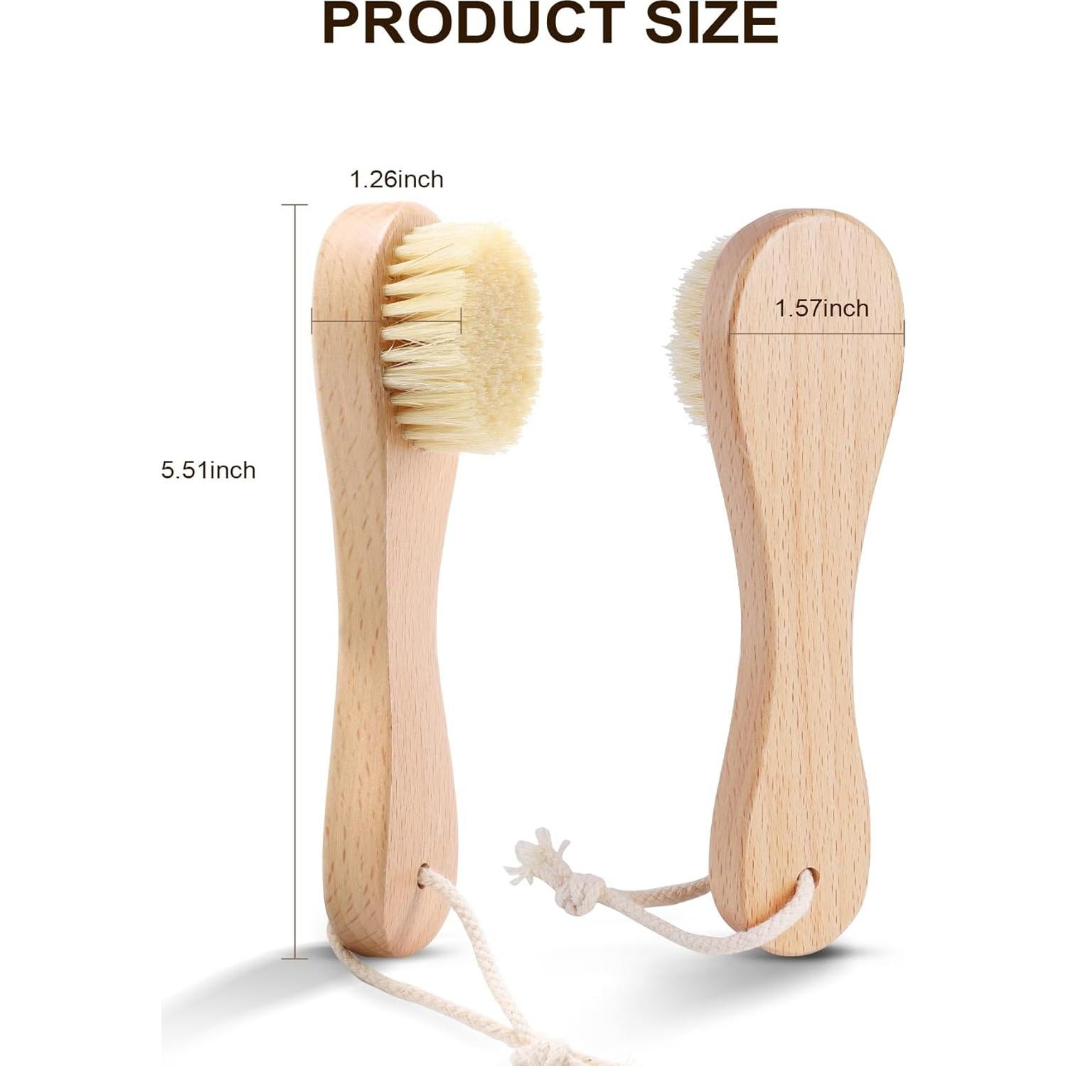 Cepillo Seco Facial y Corporal DEBETOOL 2-Pack Madera Jabalí