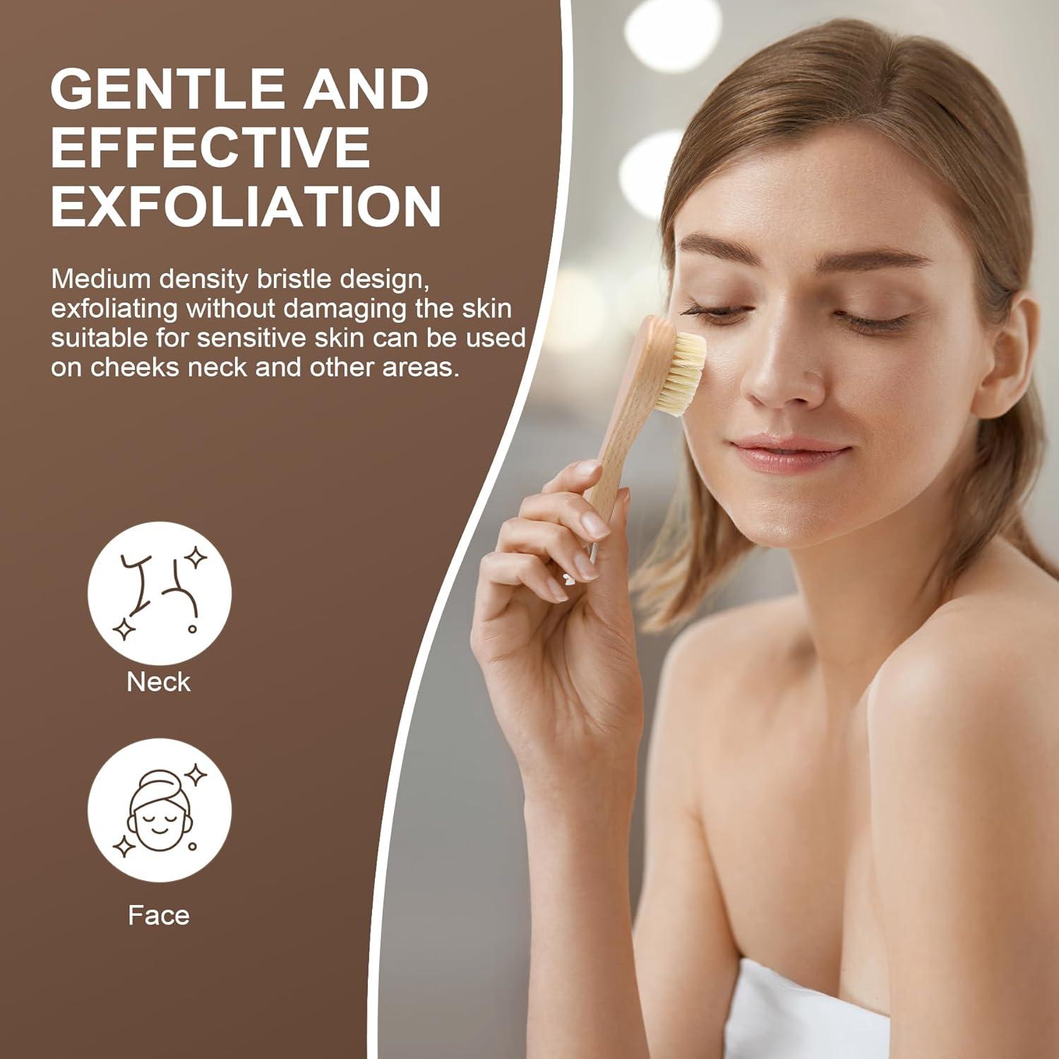 Cepillo Seco Facial y Corporal DEBETOOL 2-Pack Madera Jabalí