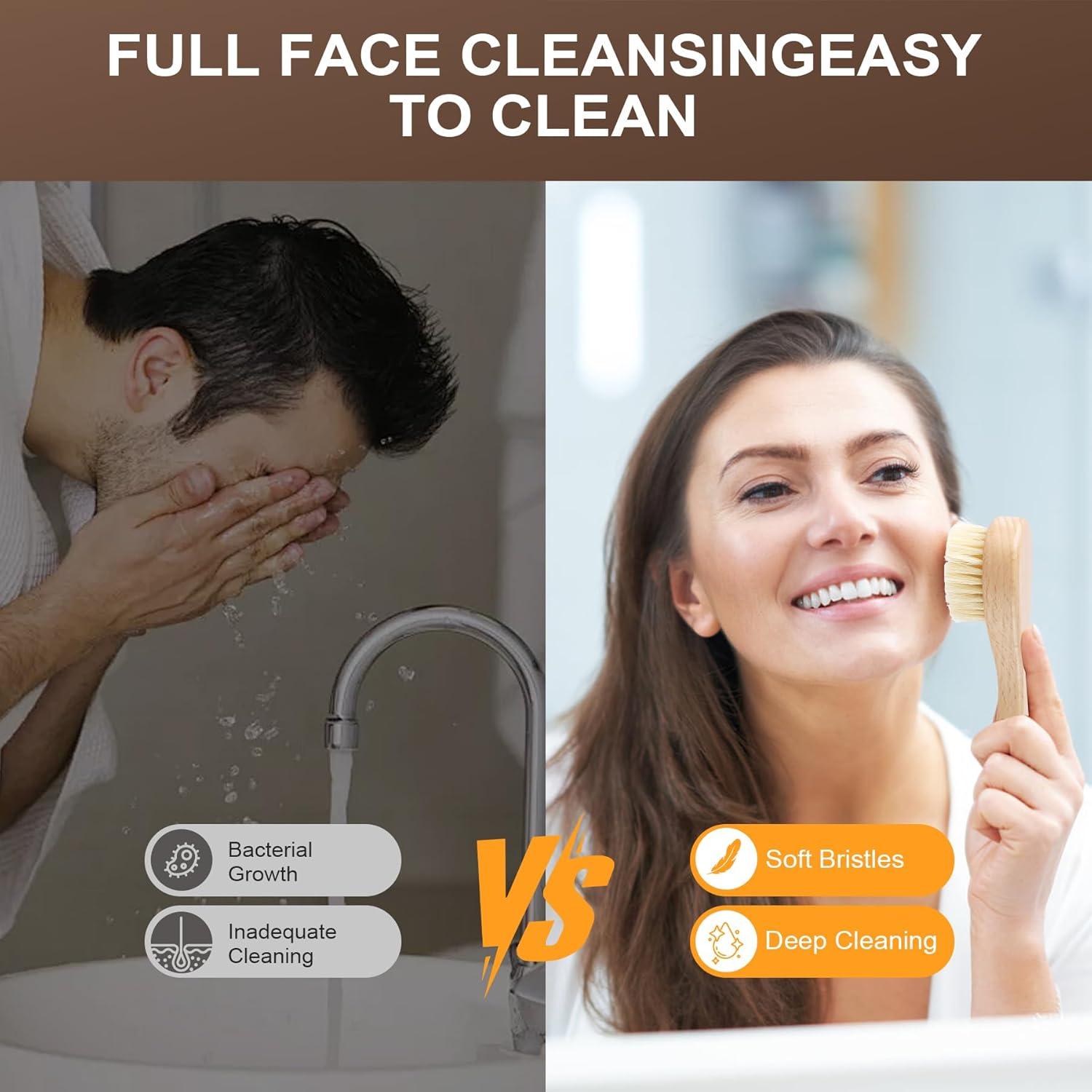 Cepillo Seco Facial y Corporal DEBETOOL 2-Pack Madera Jabalí