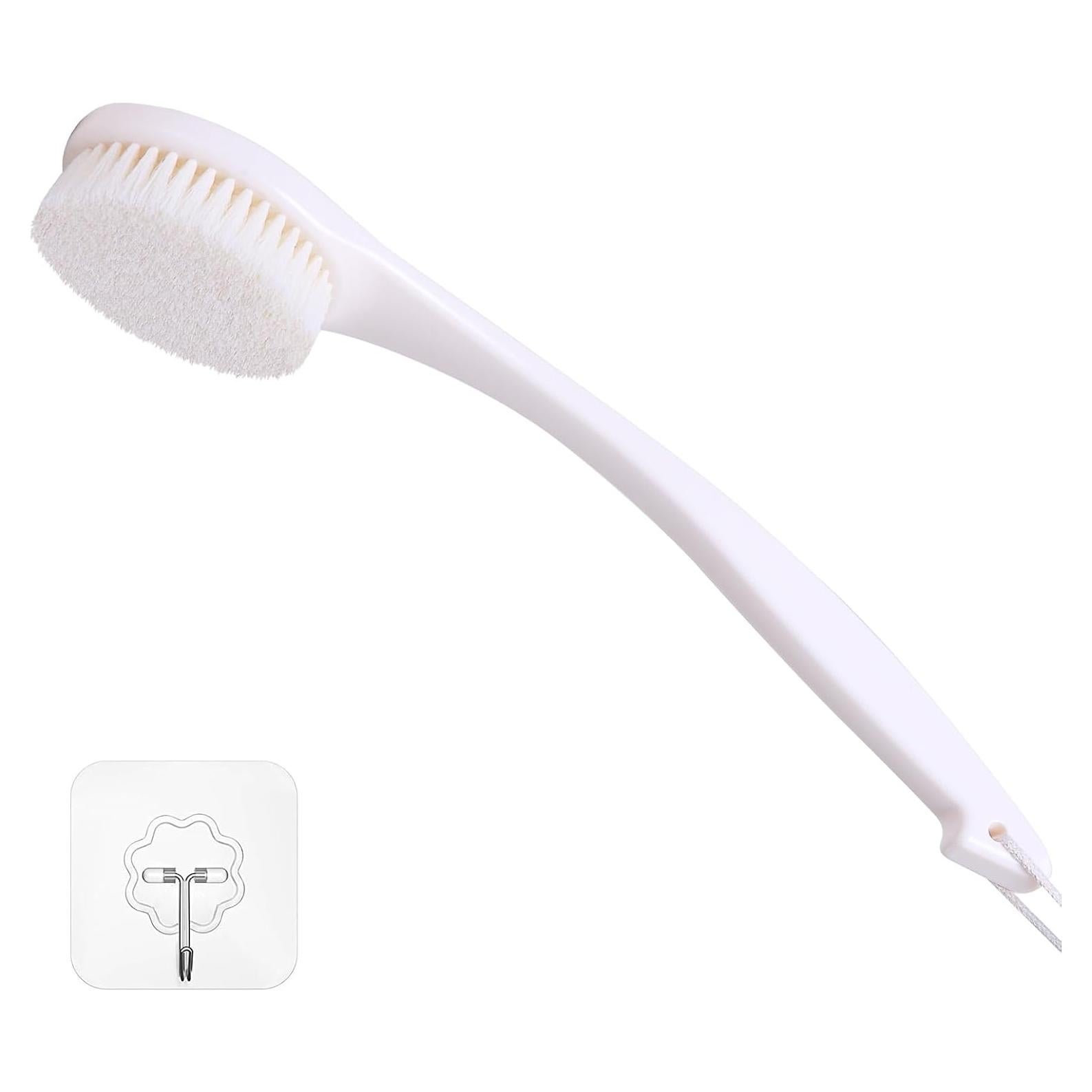 Cepillo de Baño ROLIZOE con Mango Ergonómico 39.1 cm - Blanco Crema