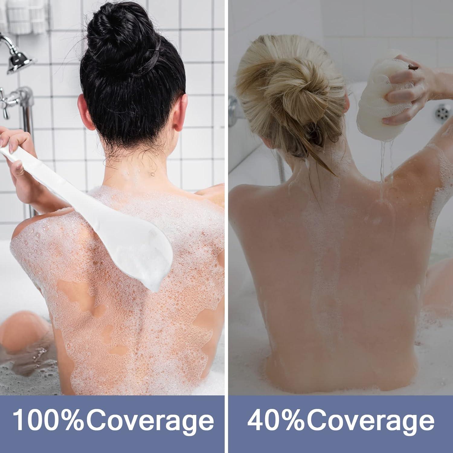 Cepillo de Baño ROLIZOE con Mango Ergonómico 39.1 cm - Blanco Crema