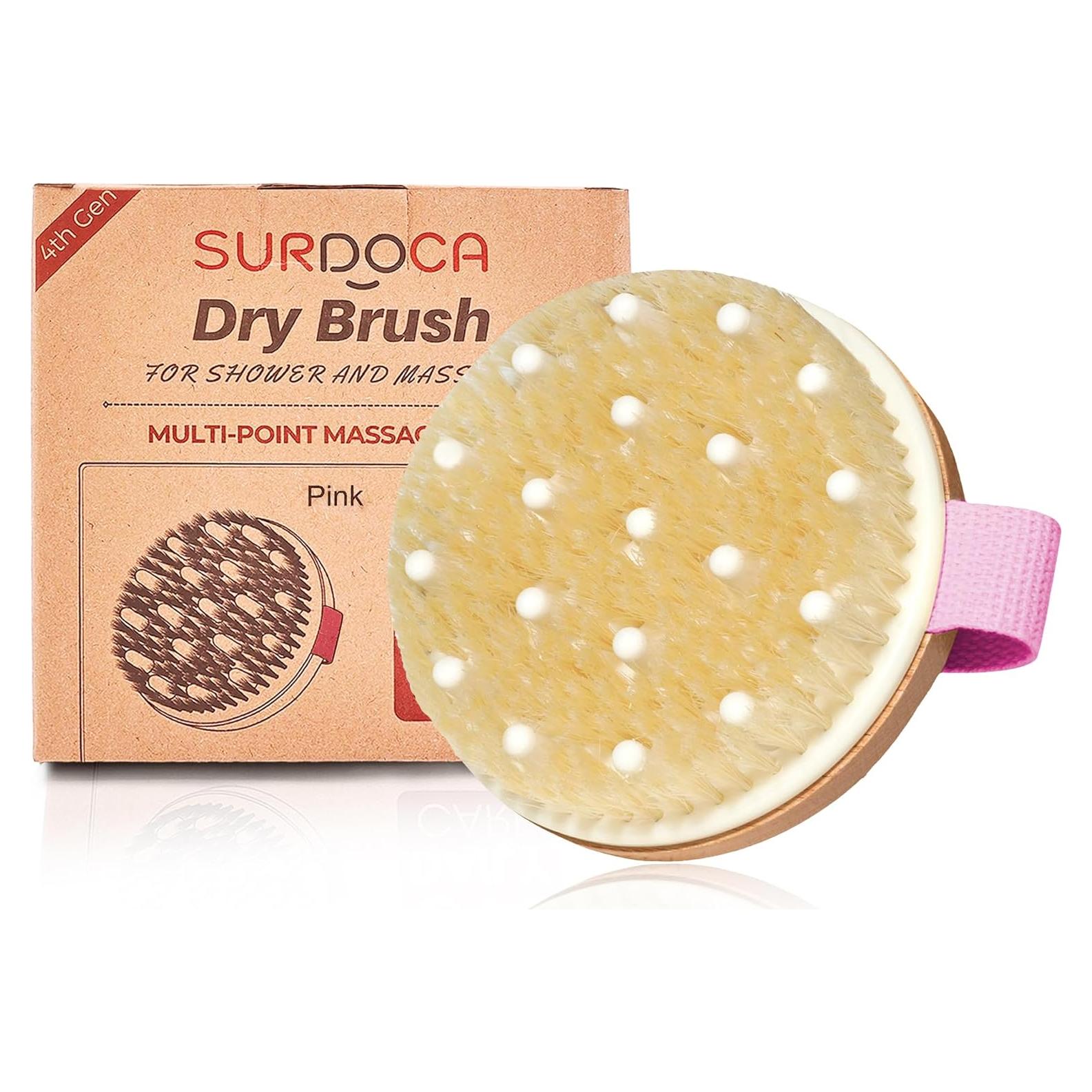 Cepillo Corporal Exfoliante SURDOCA de Bambú Rosa 11 cm