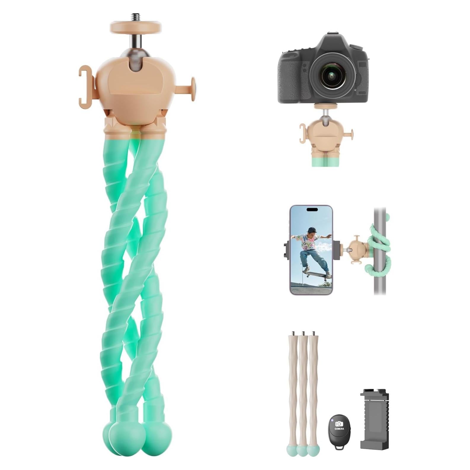 Trípode Flexible Jishane MT-1 con Control Remoto y Soporte