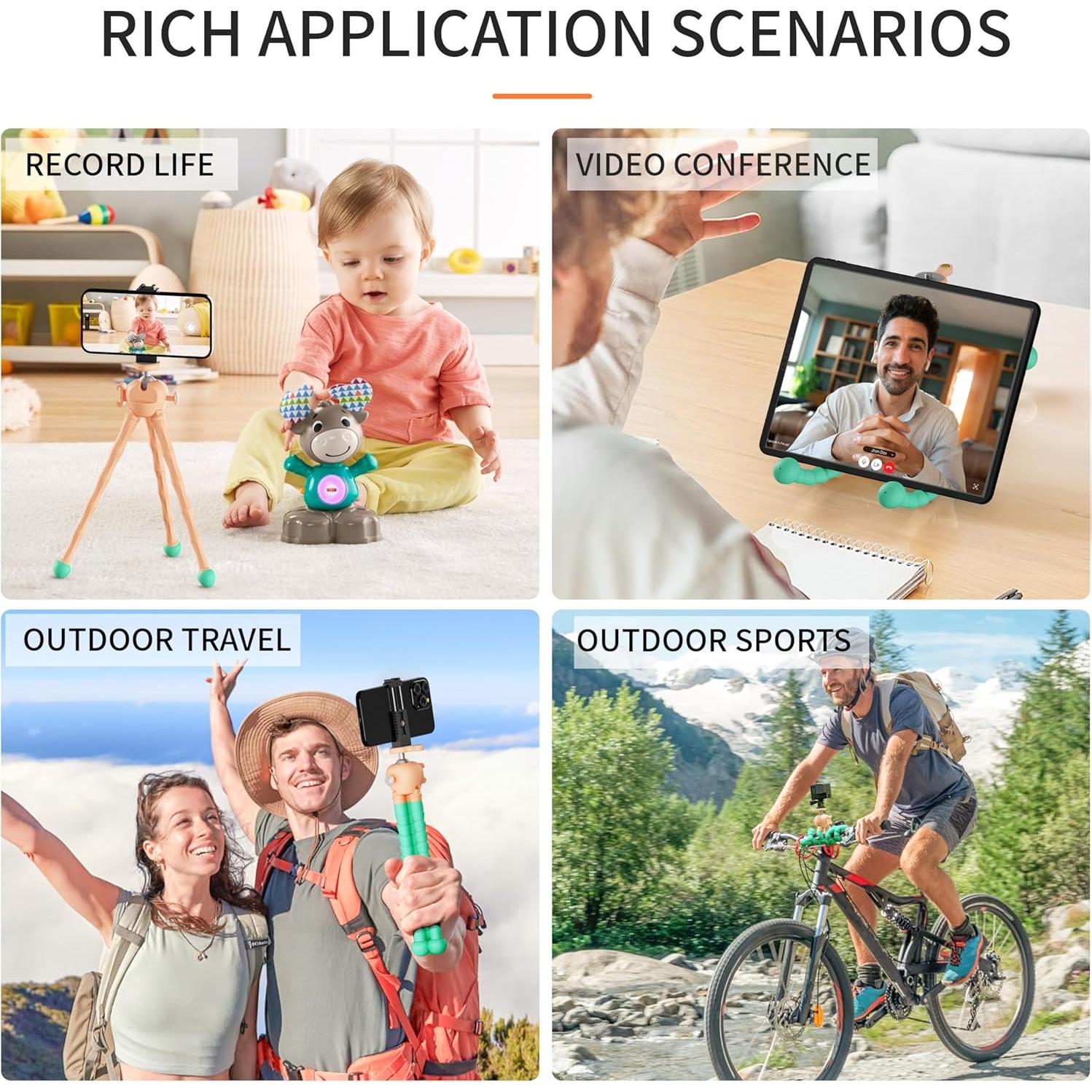 Trípode Flexible Jishane MT-1 con Control Remoto y Soporte