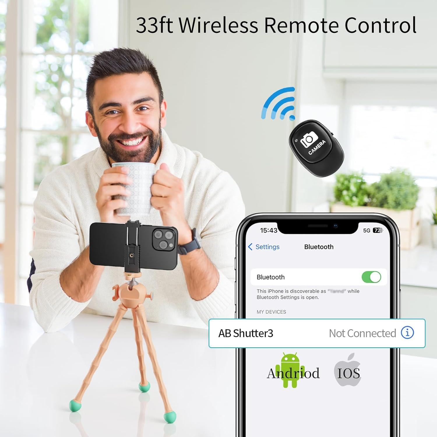 Trípode Flexible Jishane MT-1 con Control Remoto y Soporte