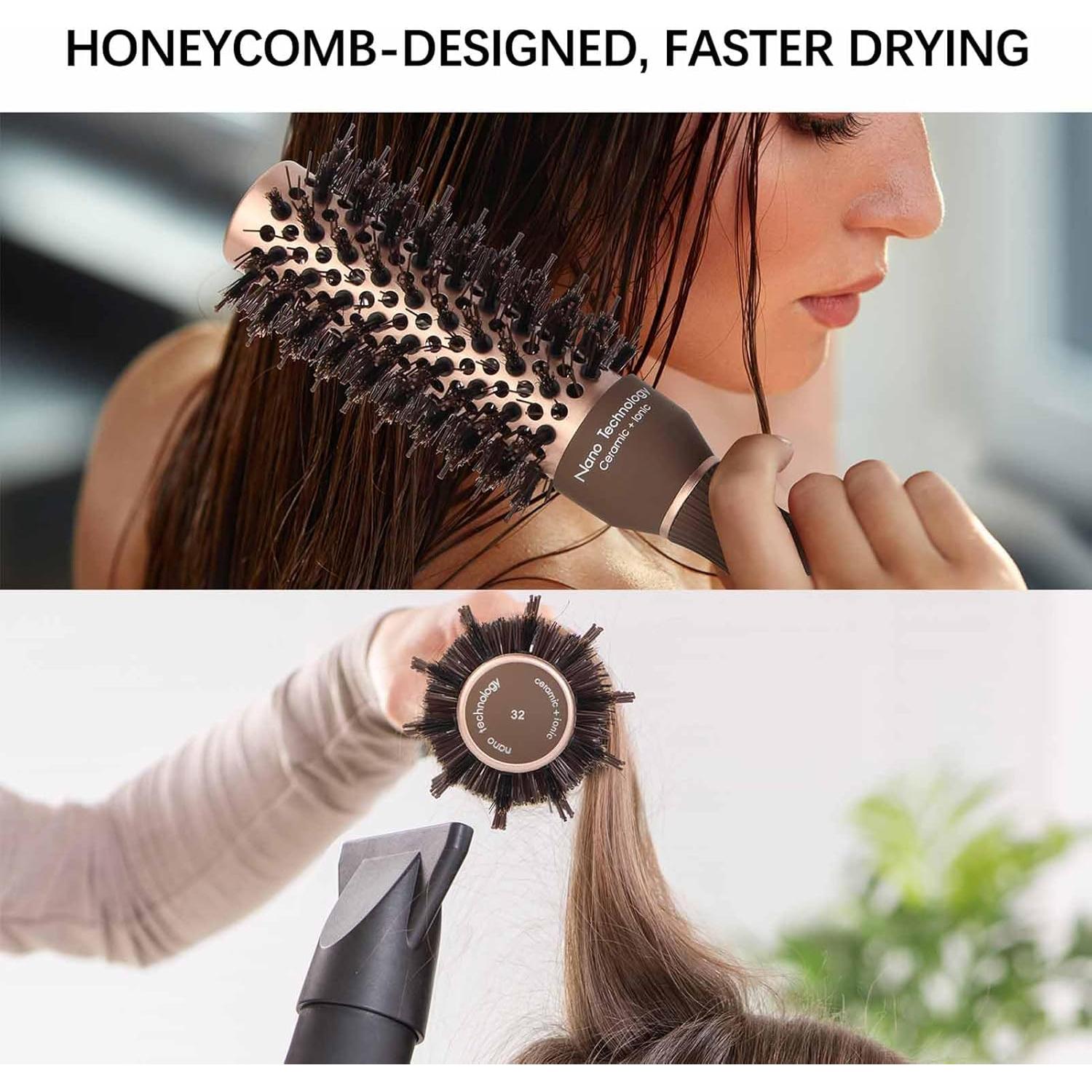 Cepillo Redondo para Cabello FIXBODY 8.4 cm Cerda Jabalí