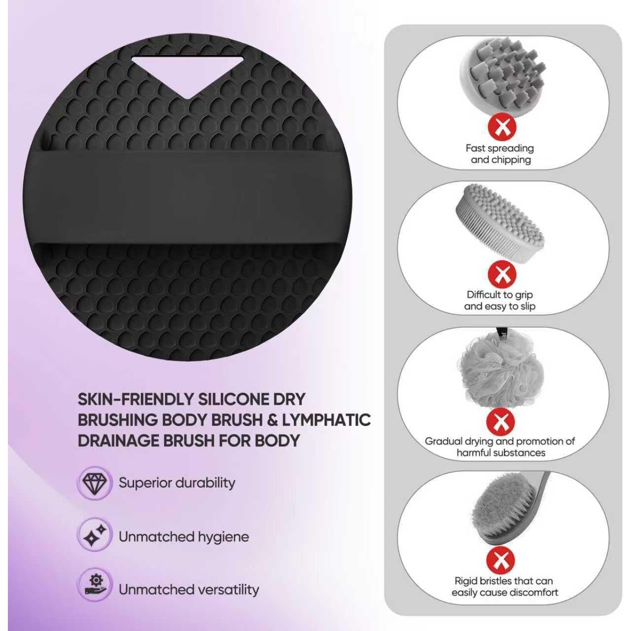 Exfoliante Corporal de Silicona XCRUCC con Zinc Antiinflamatorio - Negro