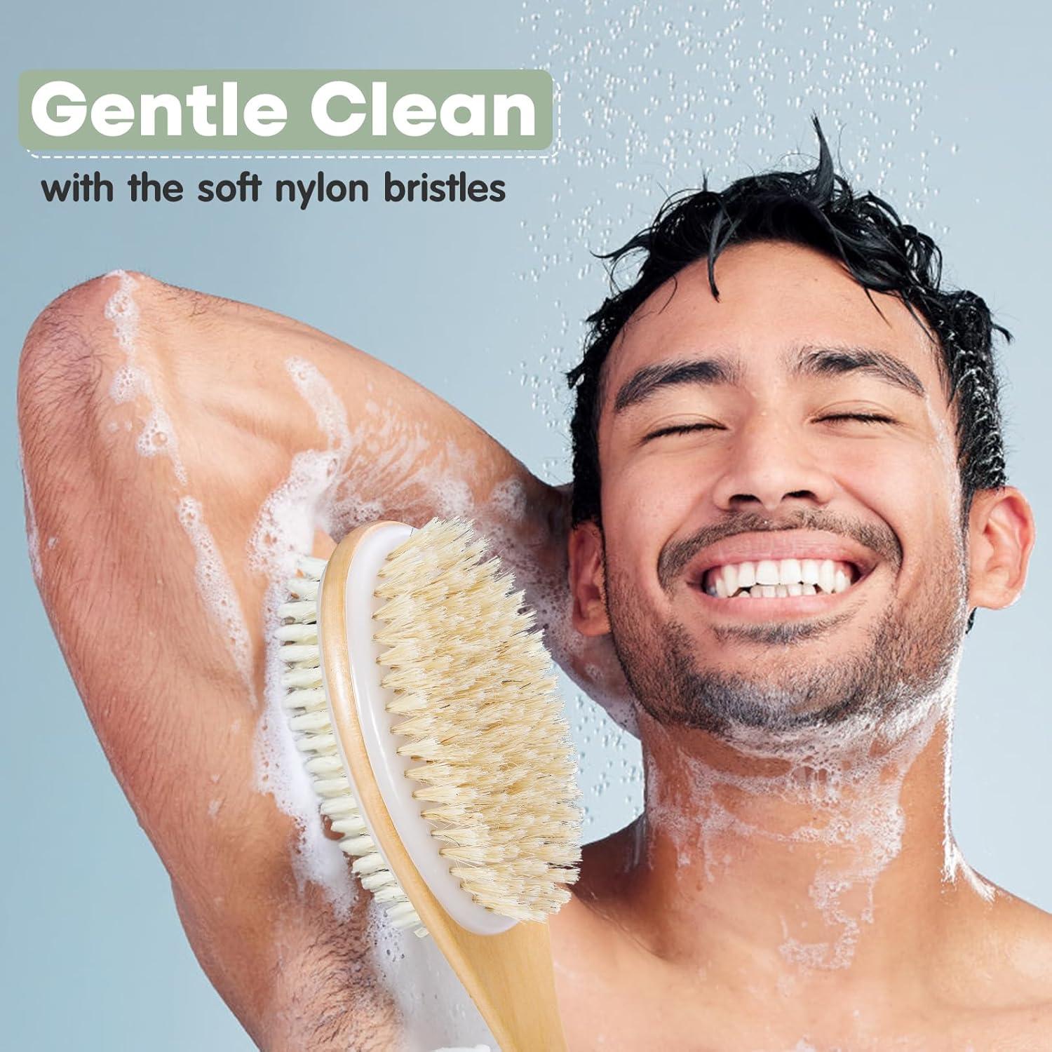 Set de cepillo corporal Bearona con mitón exfoliante 41.91 cm