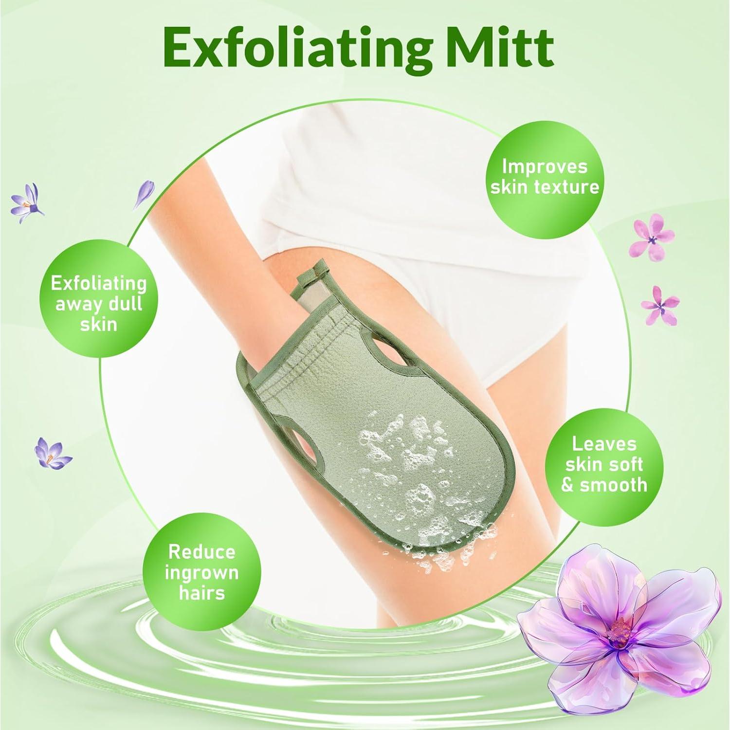 Set de cepillo corporal Bearona con mitón exfoliante 41.91 cm