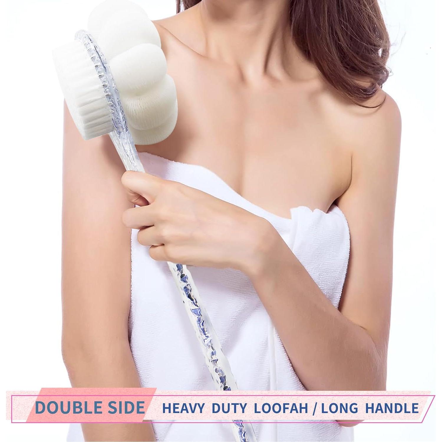 Cepillo Corporal Exfoliante XKVUKXO con Mango Largo Transparente