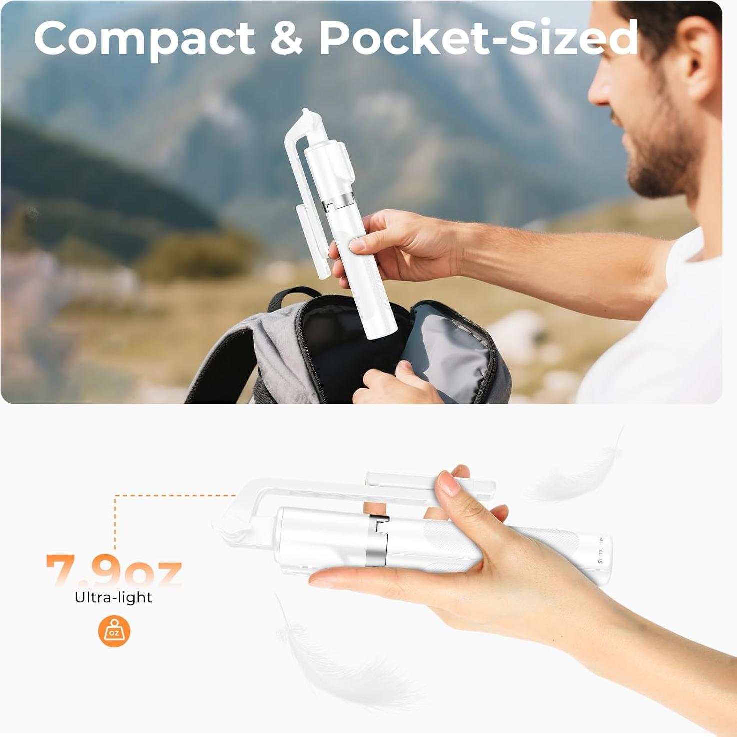 Trípode de Viaje Sensyne 135 cm con Control Remoto para Teléfono