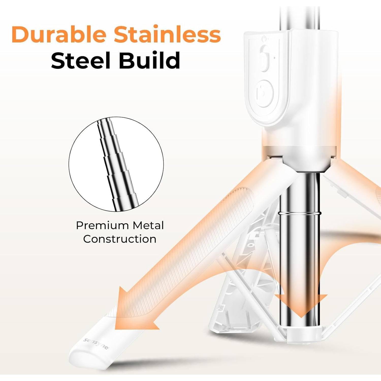 Trípode de Viaje Sensyne 135 cm con Control Remoto para Teléfono