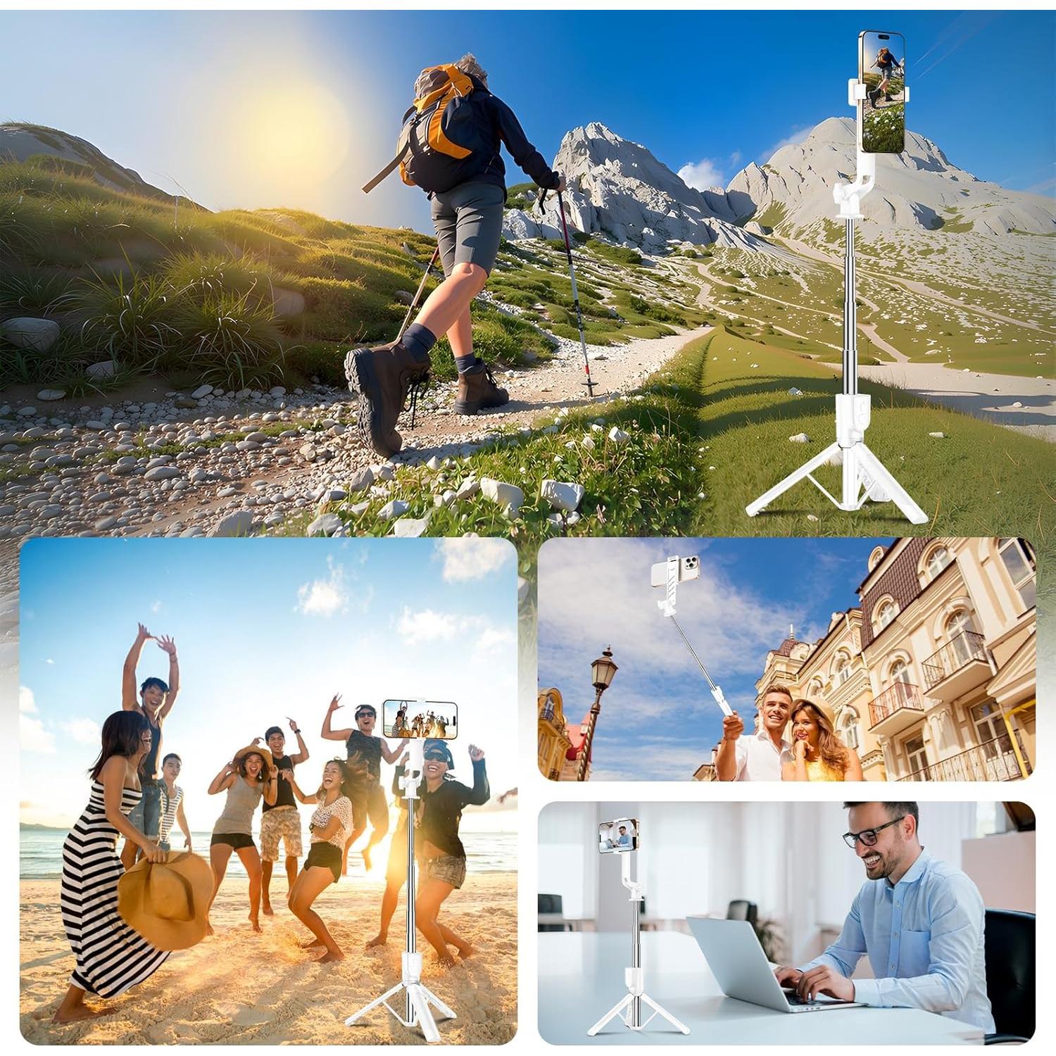 Trípode de Viaje Sensyne 135 cm con Control Remoto para Teléfono