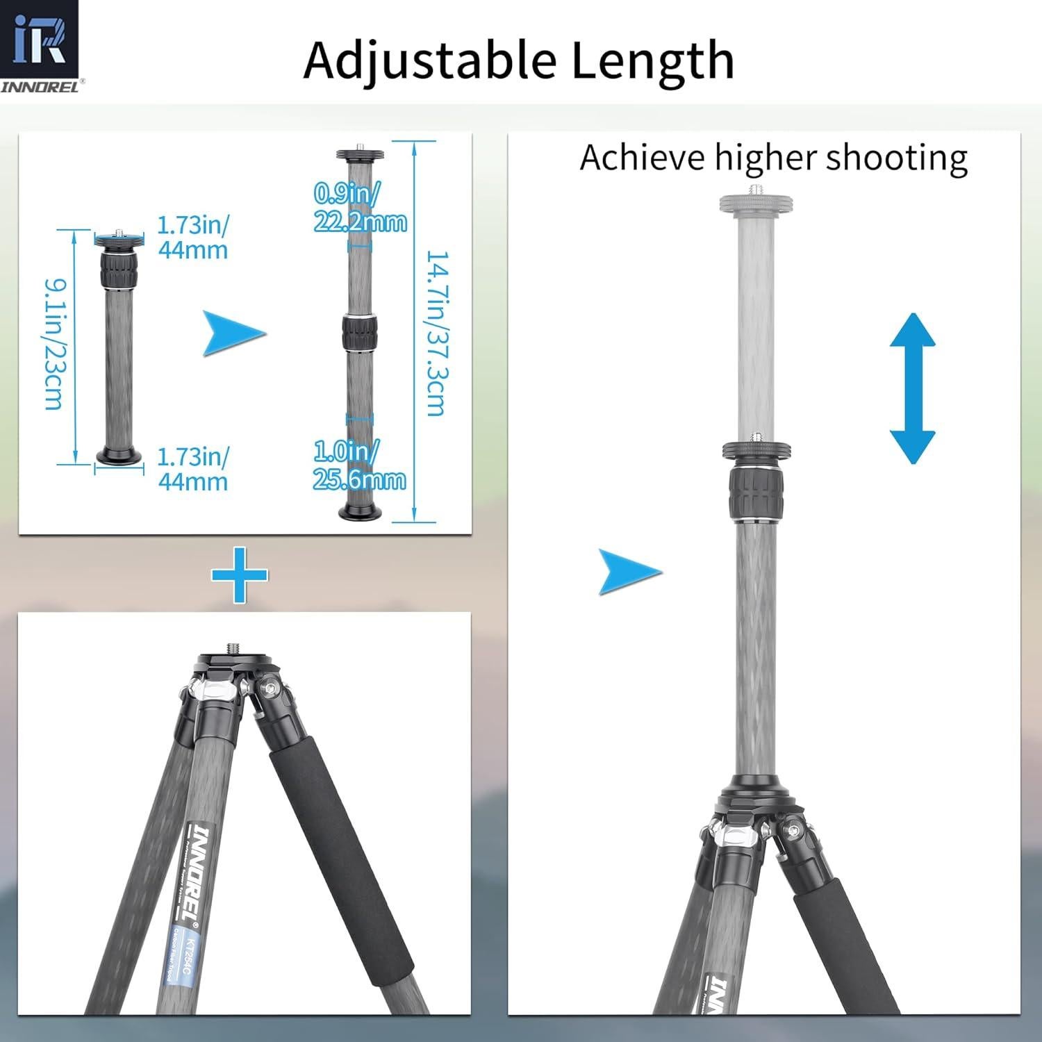 Trípode de Fibra de Carbono INNOREL ER252C 2 Secciones 15kg
