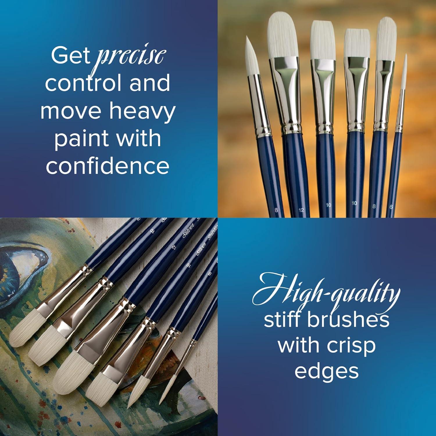 Pincel de Liner Bristlon Silver Brush 1907-2 Tamaño 2 Mango Largo