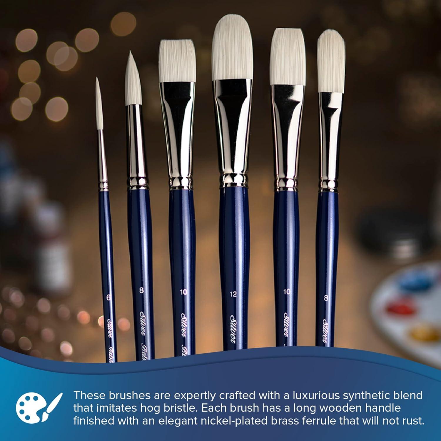 Pincel de Liner Bristlon Silver Brush 1907-2 Tamaño 2 Mango Largo