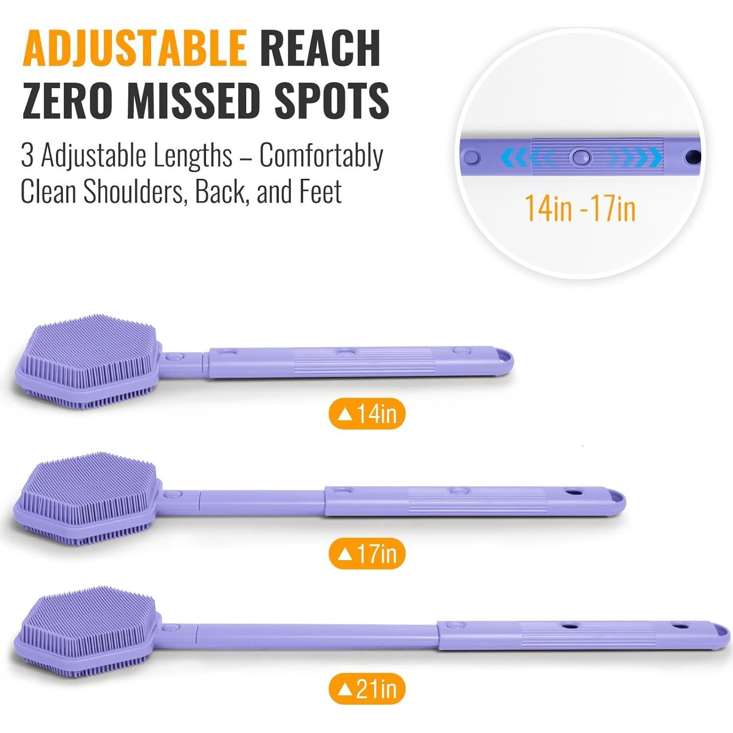 Esfregador de Espalda de Silicona AIMAIAIMAI 53 cm Antideslizante