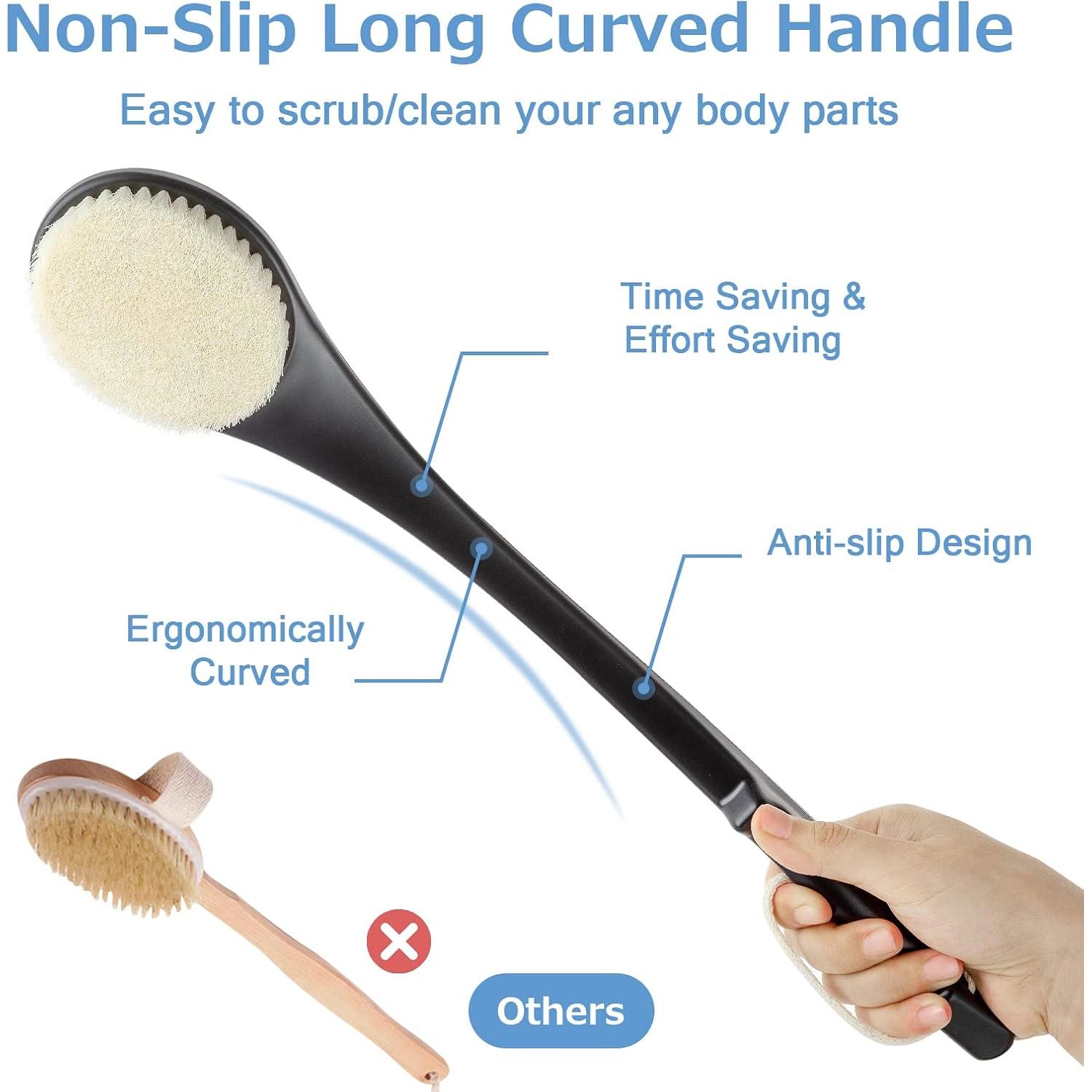 Exfoliador de Espalda VANZAVANZU 43 cm Mango Largo Negro