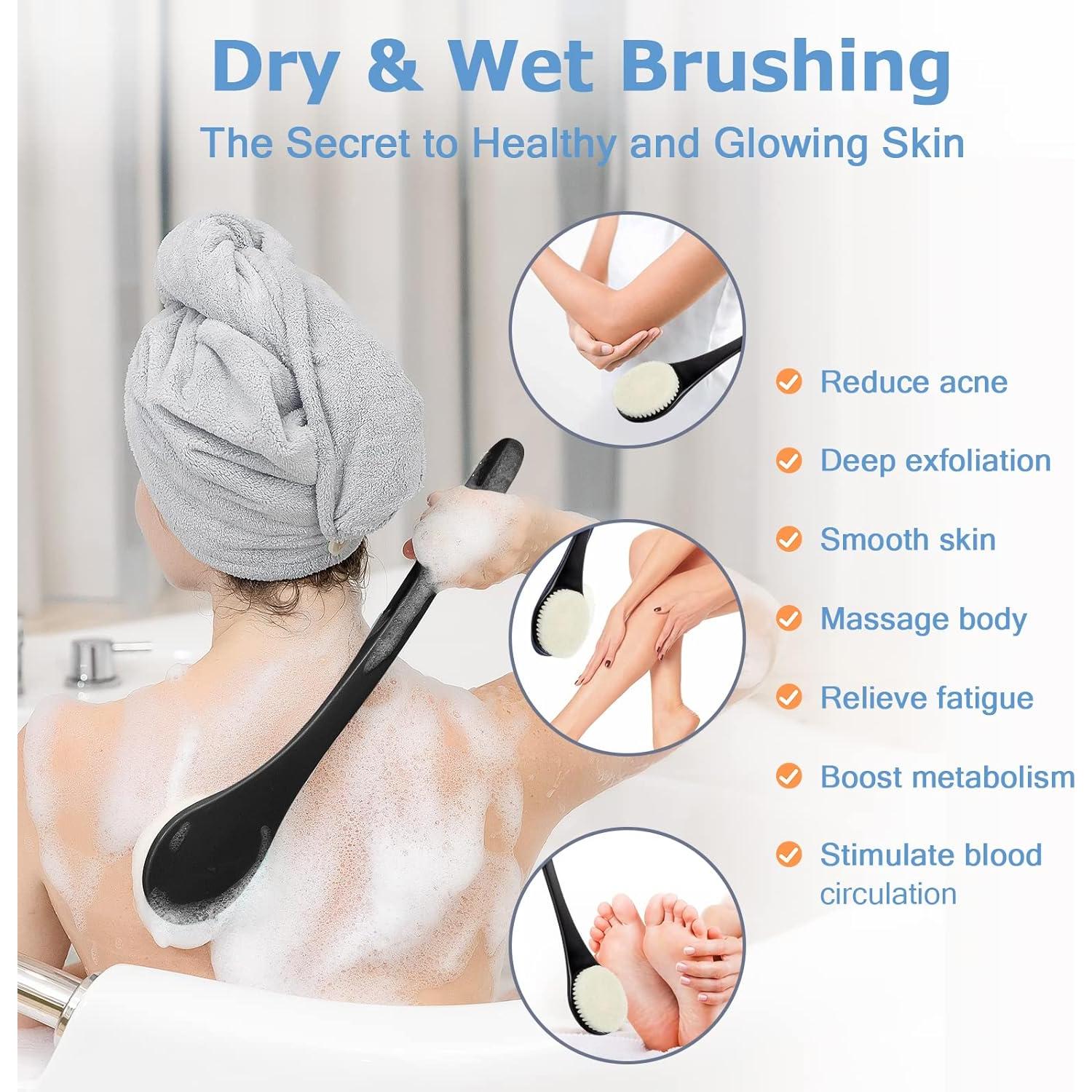 Exfoliador de Espalda VANZAVANZU 43 cm Mango Largo Negro