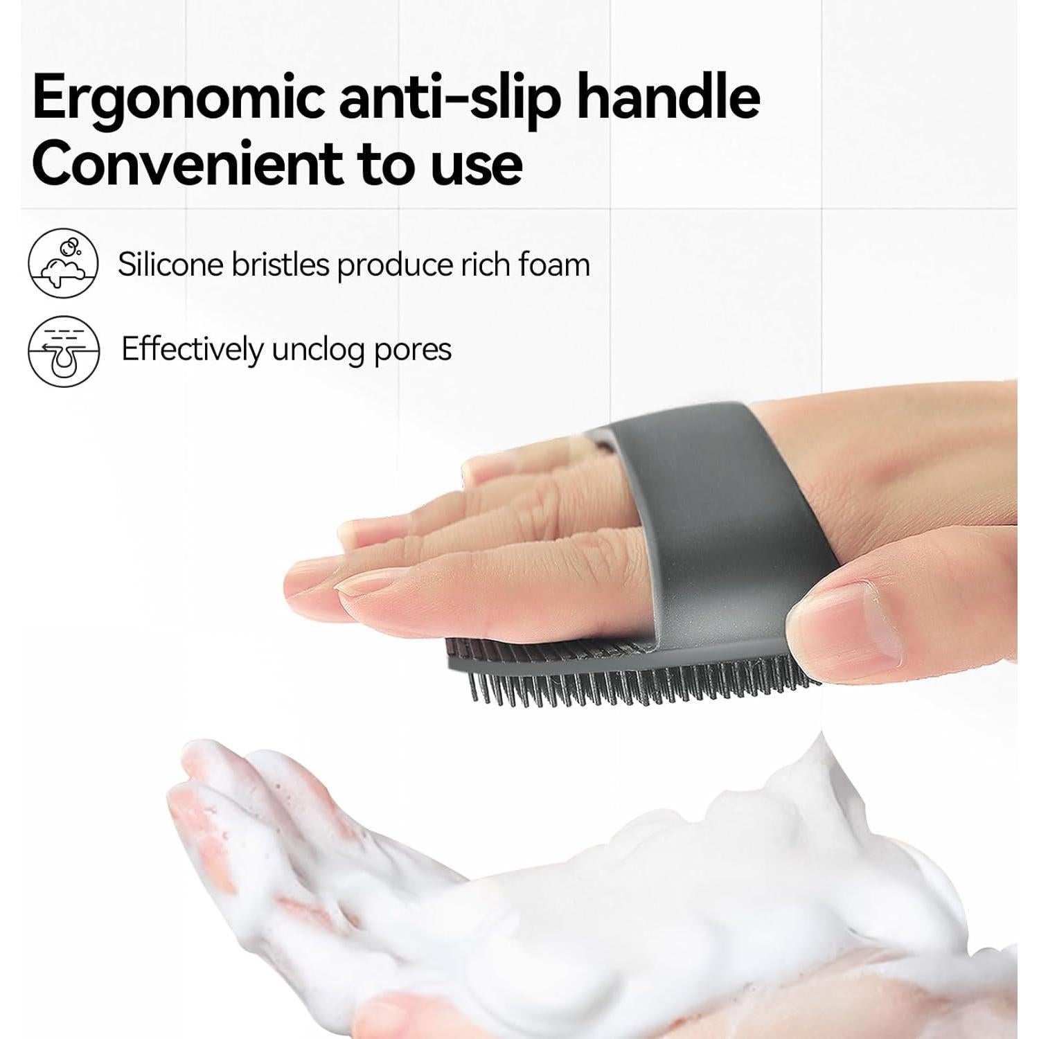 Esponja de Cuerpo de Silicona OTHIX - Exfoliante Suave Gris