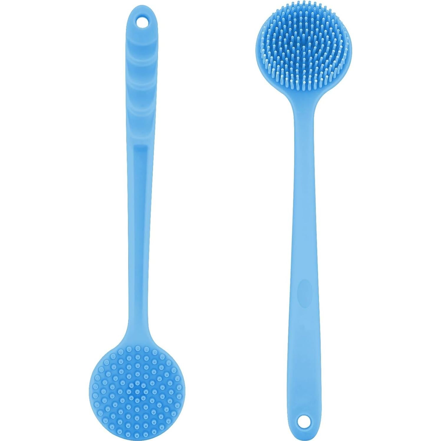 Cepillo de Baño de Silicona Xinjucai con Mango Largo Doble Cara