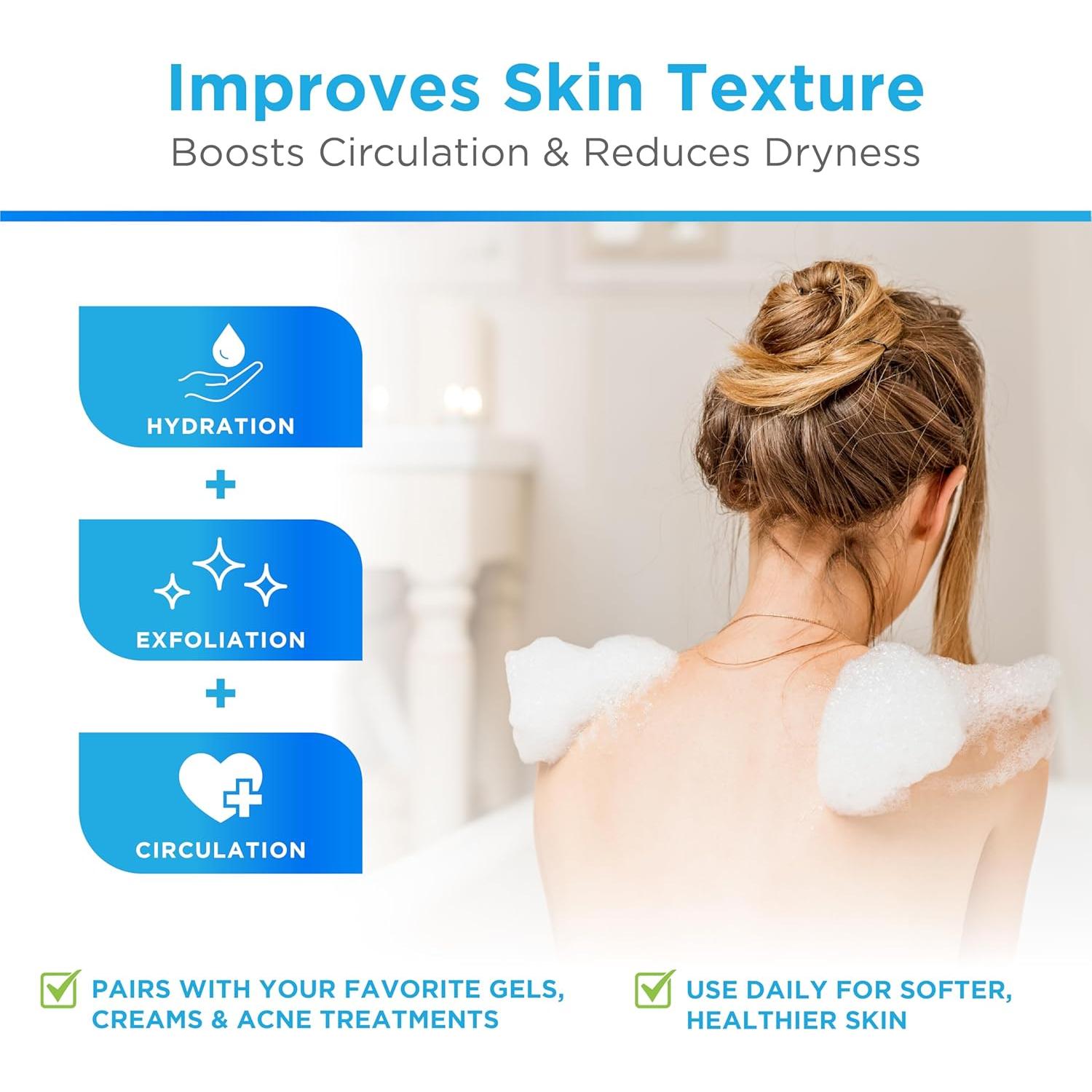 Cepillo de Ducha 3 en 1 Nova con Mango Largo 48 cm - Exfoliante