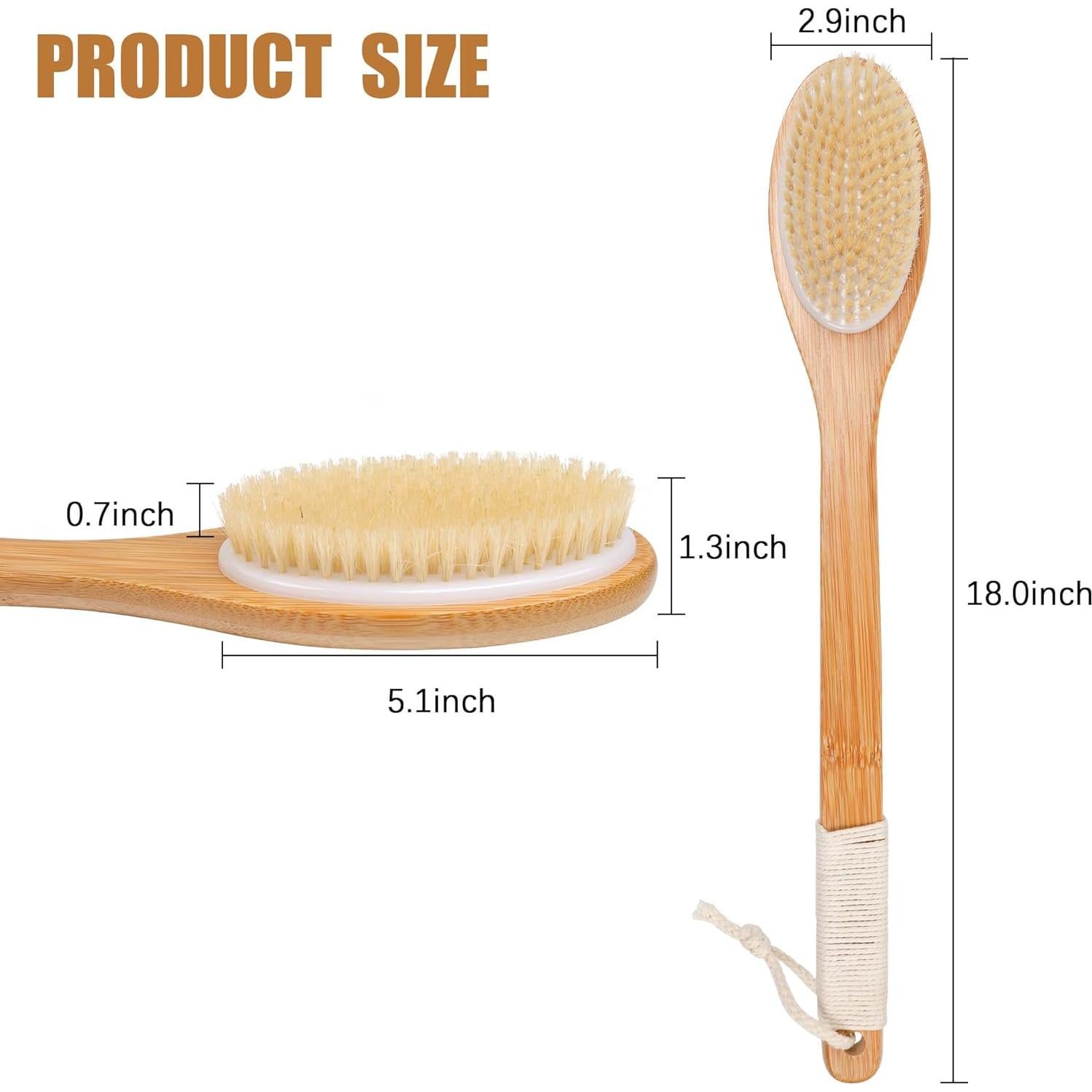 Cepillo de Baño Exfoliante OWIIZI de Bambú 45cm Antideslizante